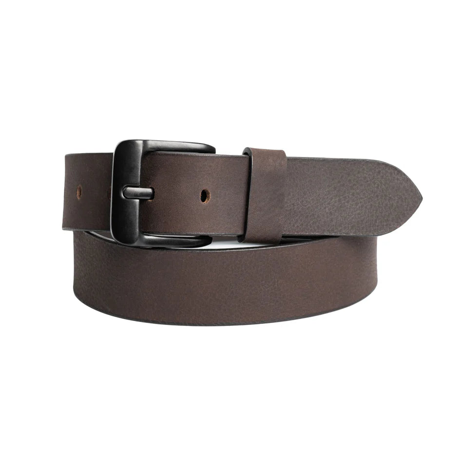 Silver Jeans Pebble Grain 40MM leather belt with gun-barrel buckle