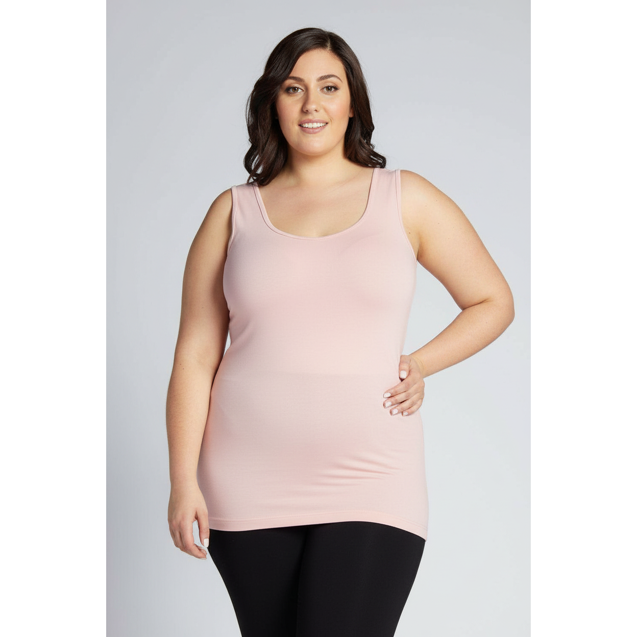 Soft pink scoop neck tank top