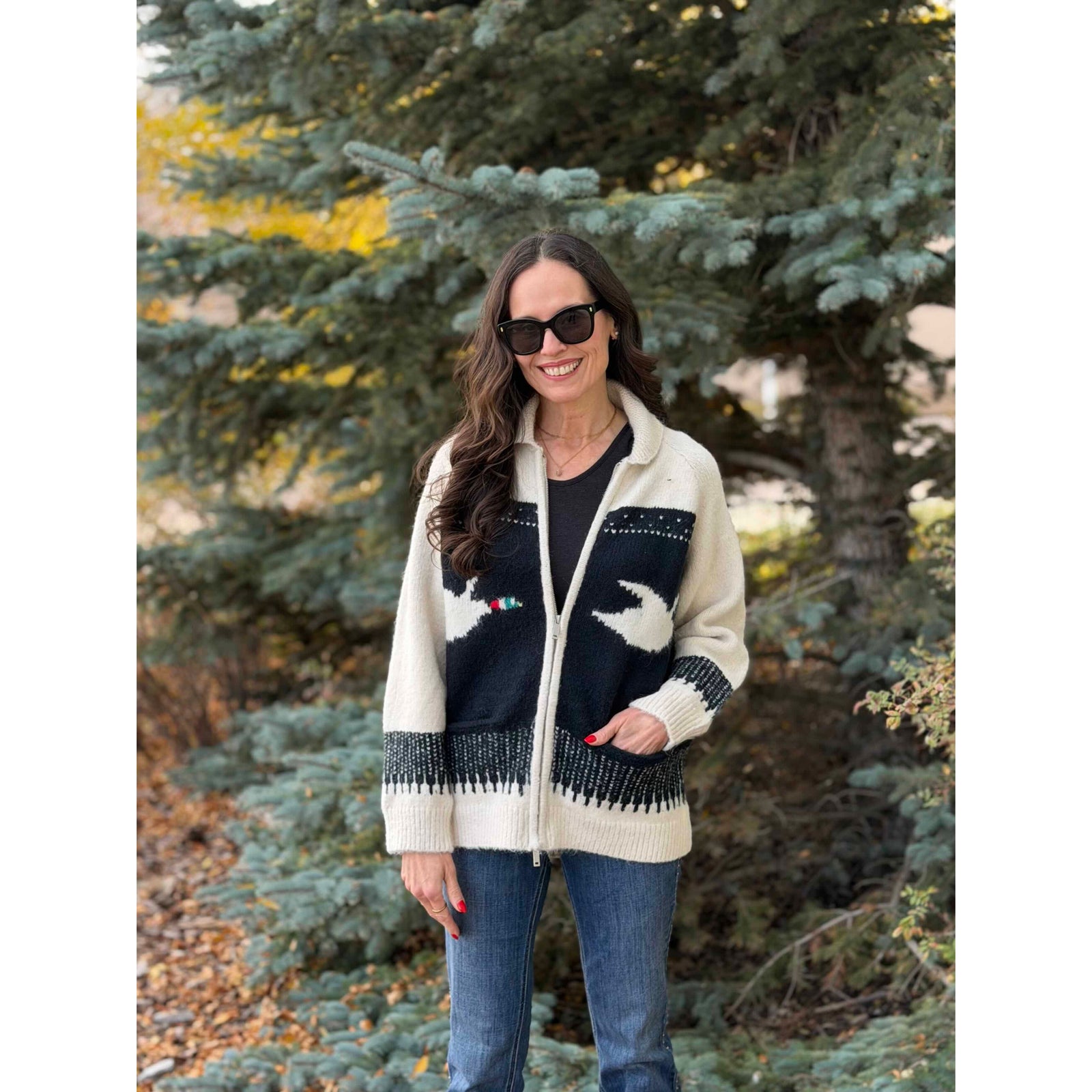Taji Raglan Sleeve Shawl Collar Cardigan