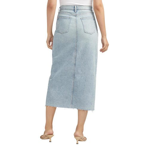 Underground Clothing Silver Midi Denim Skirt