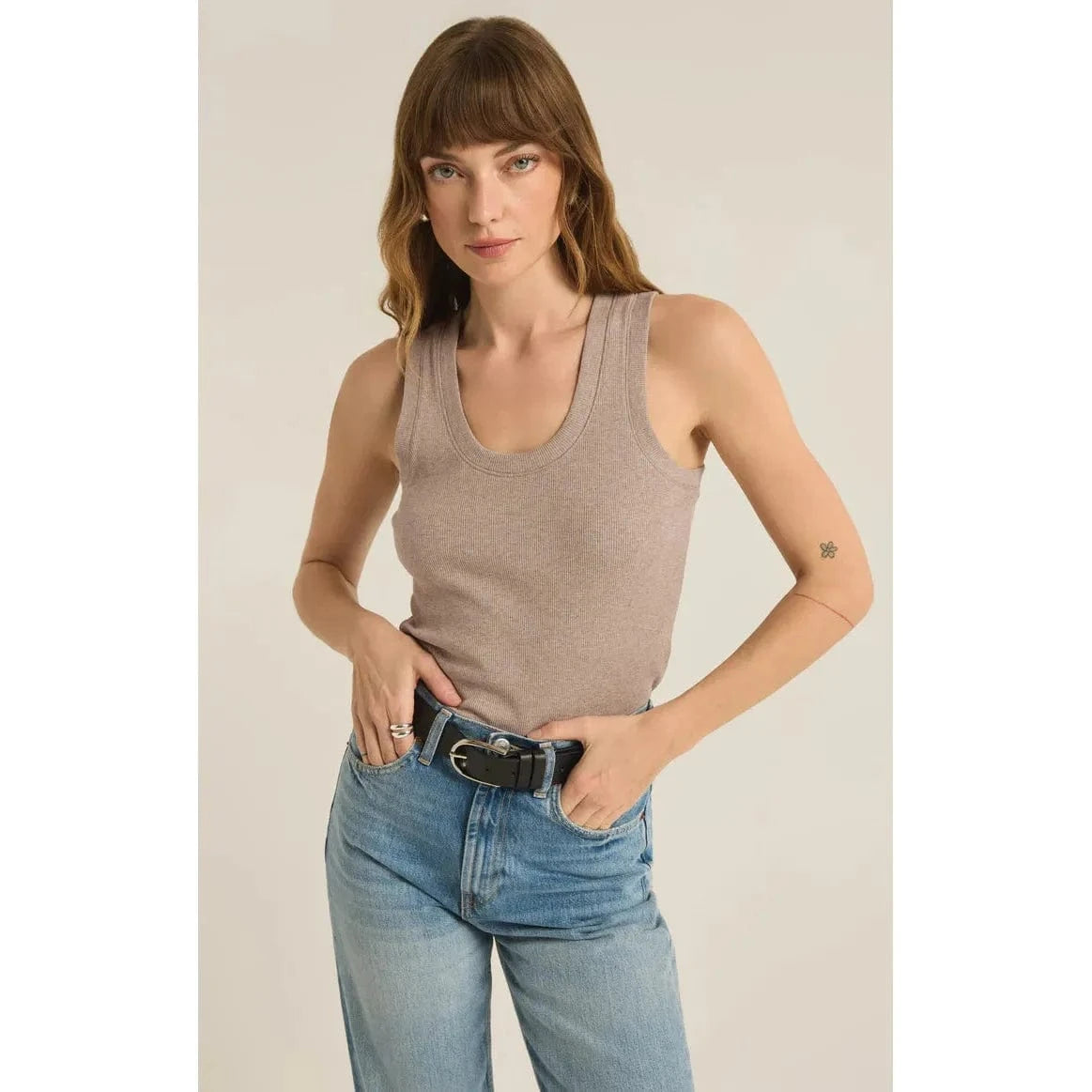 Z SUPPLY Heather Taupe / XS Z Supply Sirena Rib Tank