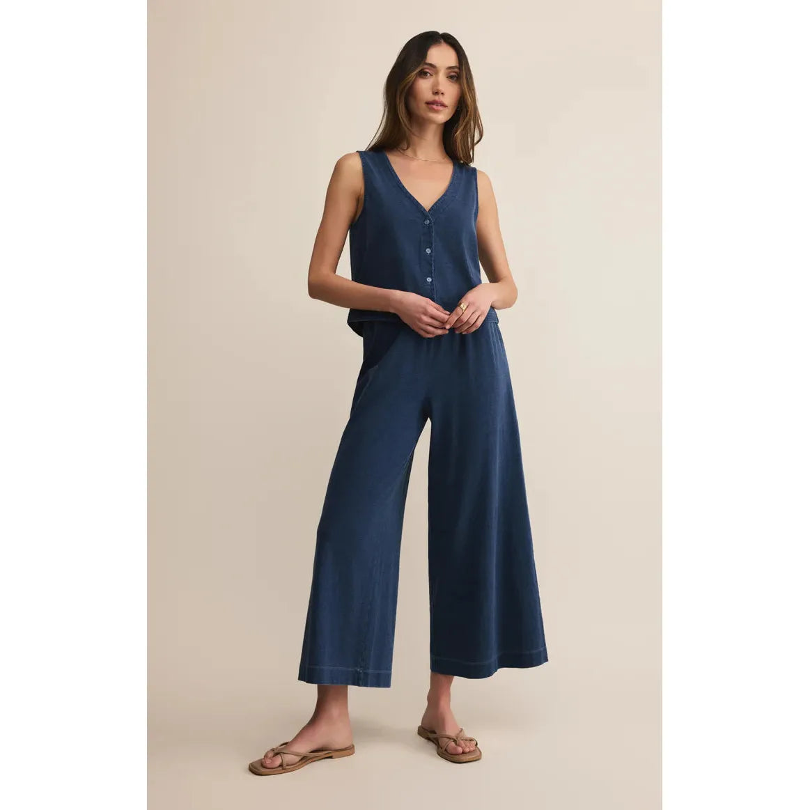 Z Supply Solace Jersey Denim Top