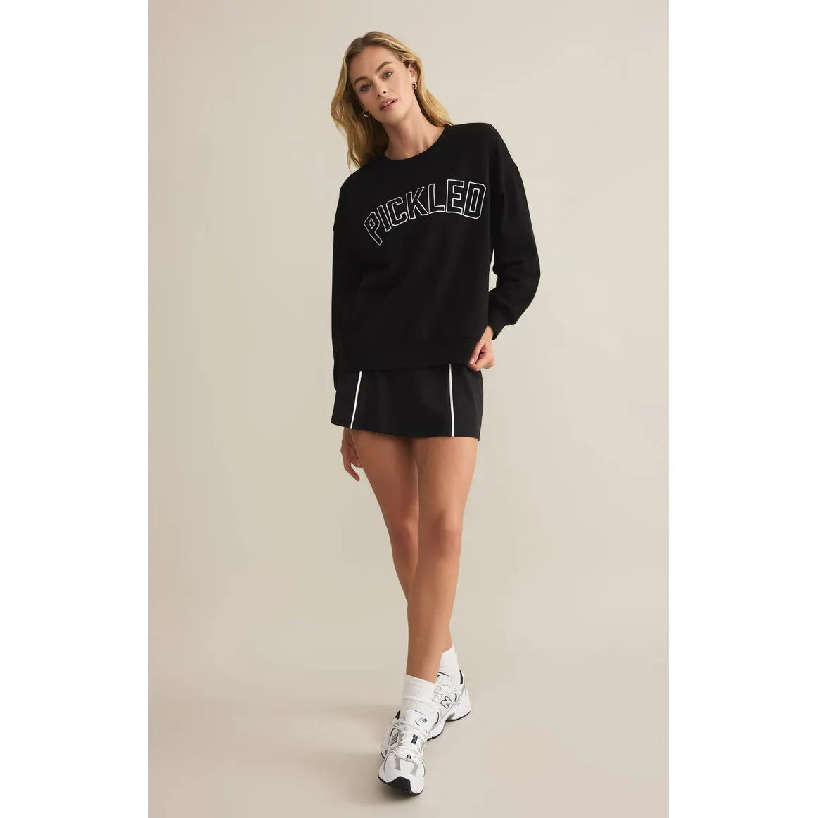 Stylish Z Supply Pickled Sweat Shirt features a cozy design with "Pickled" embroidery, perfect for casual outings.