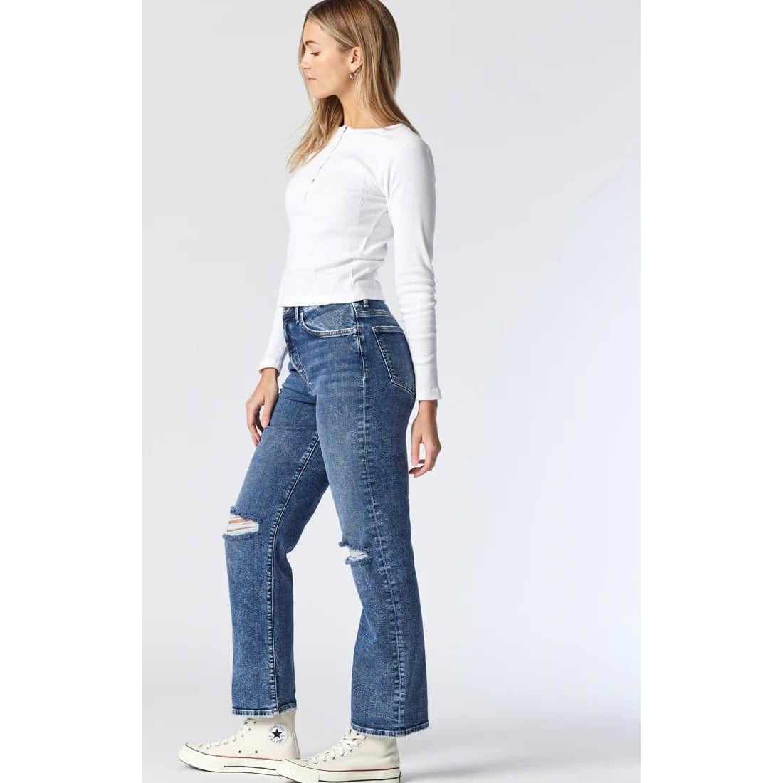 Mavi Jeans Mavi Barcelona Wide Leg Mid Ripped Recycle Blue Denim