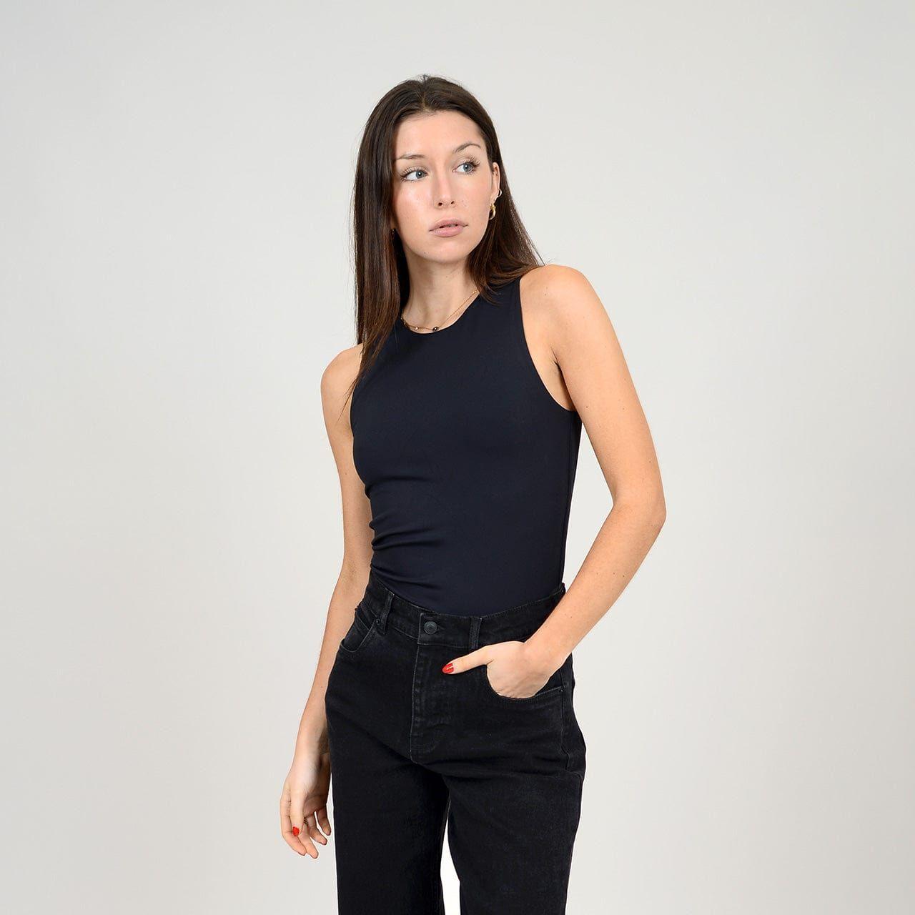 Stylish Second Skin Maria Muscle Tank from RD Style featuring a high crew neckline, perfect for everyday wear.