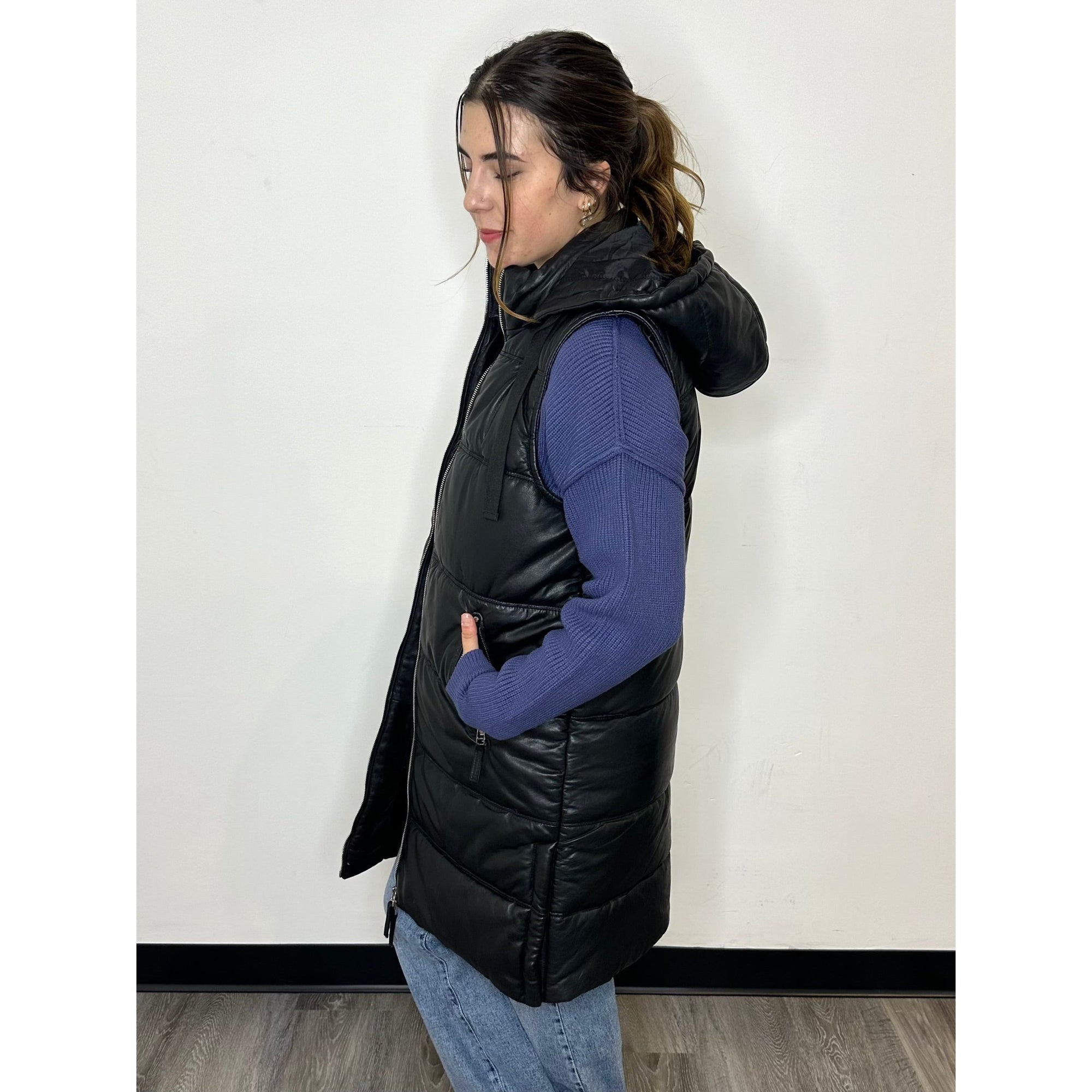 Mauritius Veo Leather Puffer Vest