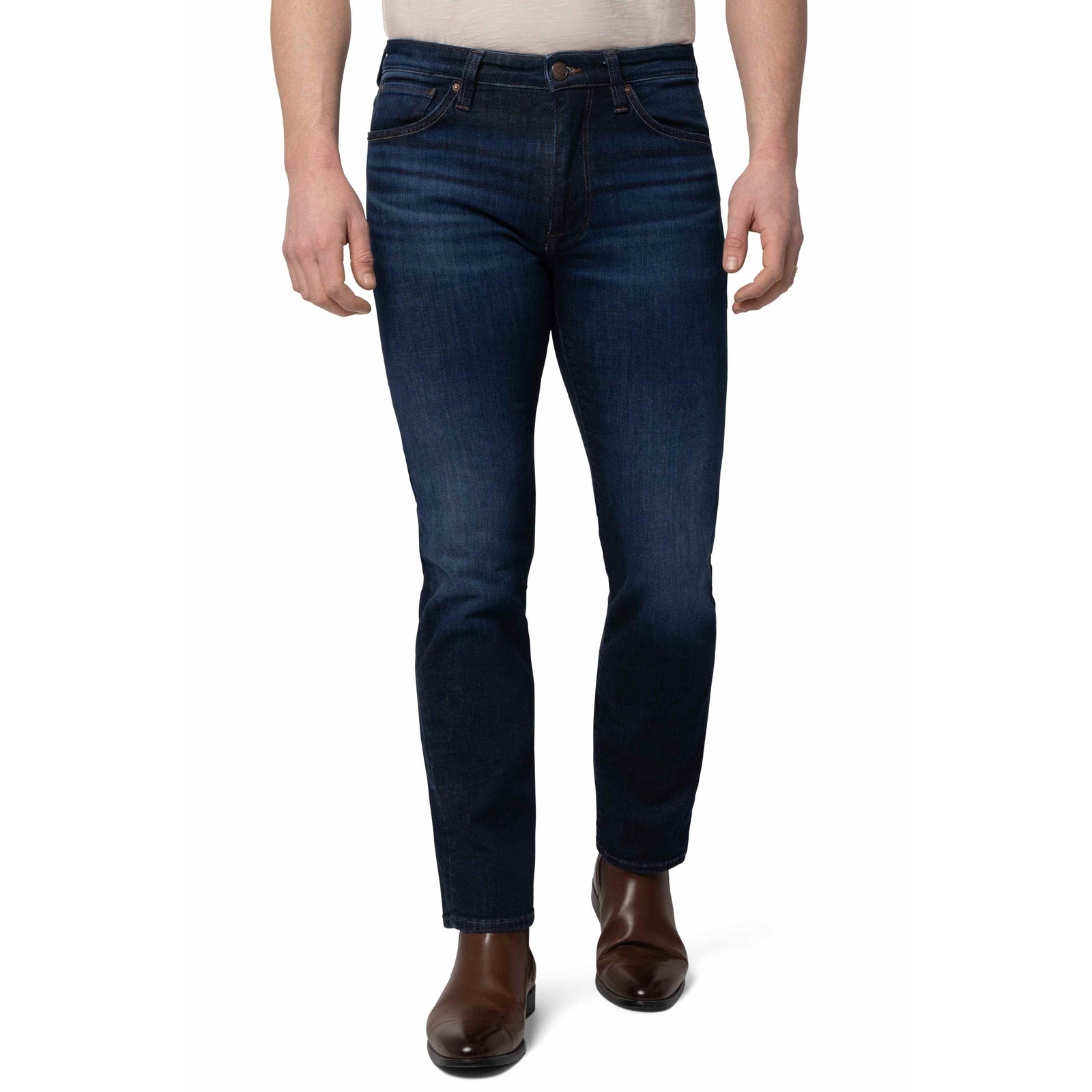 34 Heritage Courage Rinse Brushed Vintage jeans with straight fit and worn-in texture.