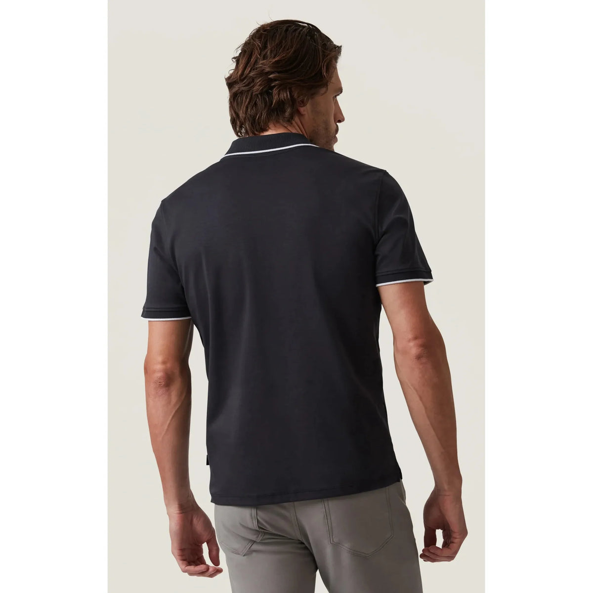 Stylish back view of the 34 Heritage Riviera Polo with contrasting white lining, perfect for any occasion.