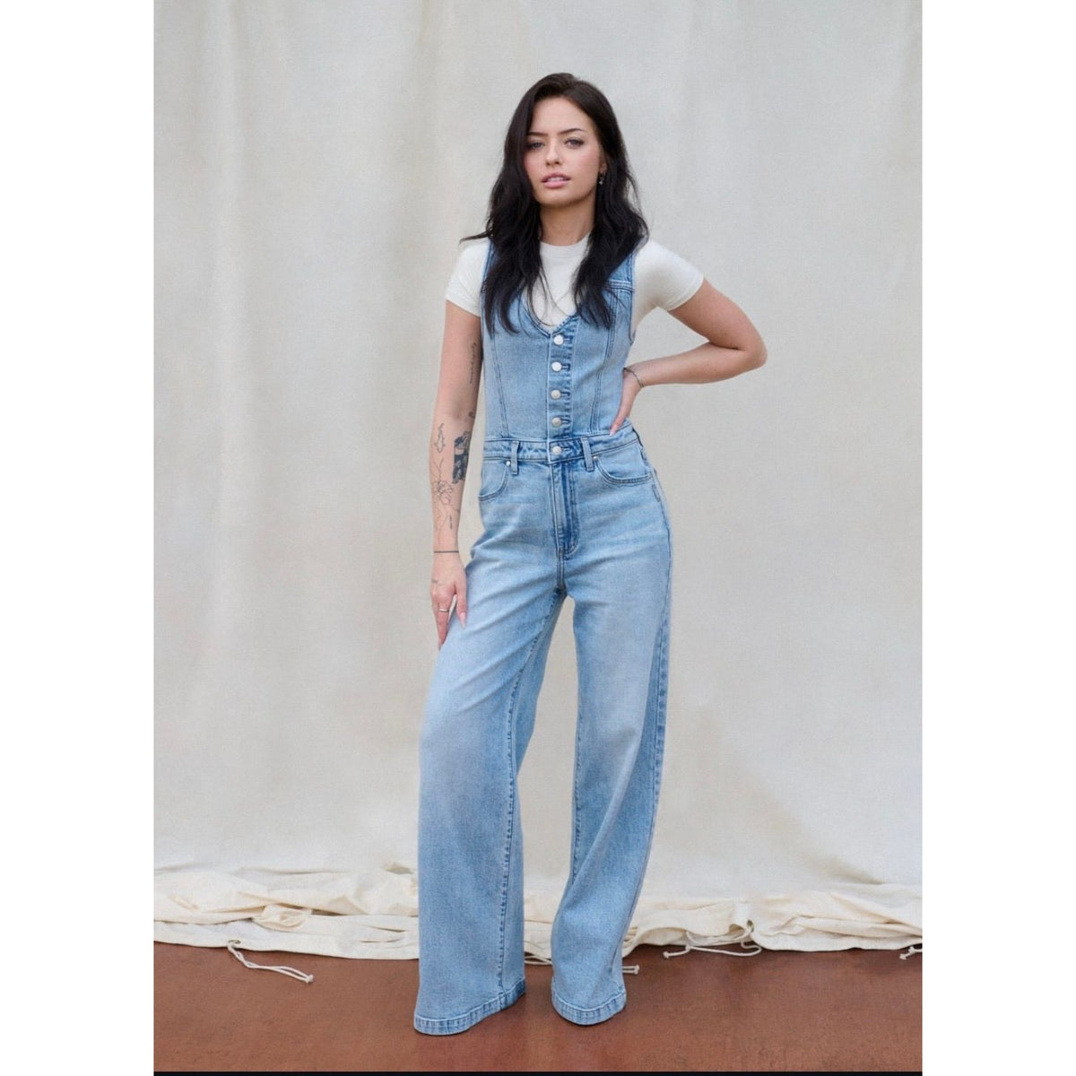 Silver Wide Leg Vest Jumpsuit in Holbox