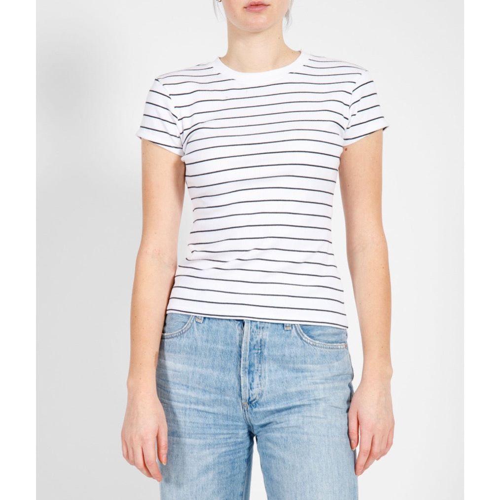 Brunette the Label Rib Fitted Tee with Cap Sleeves