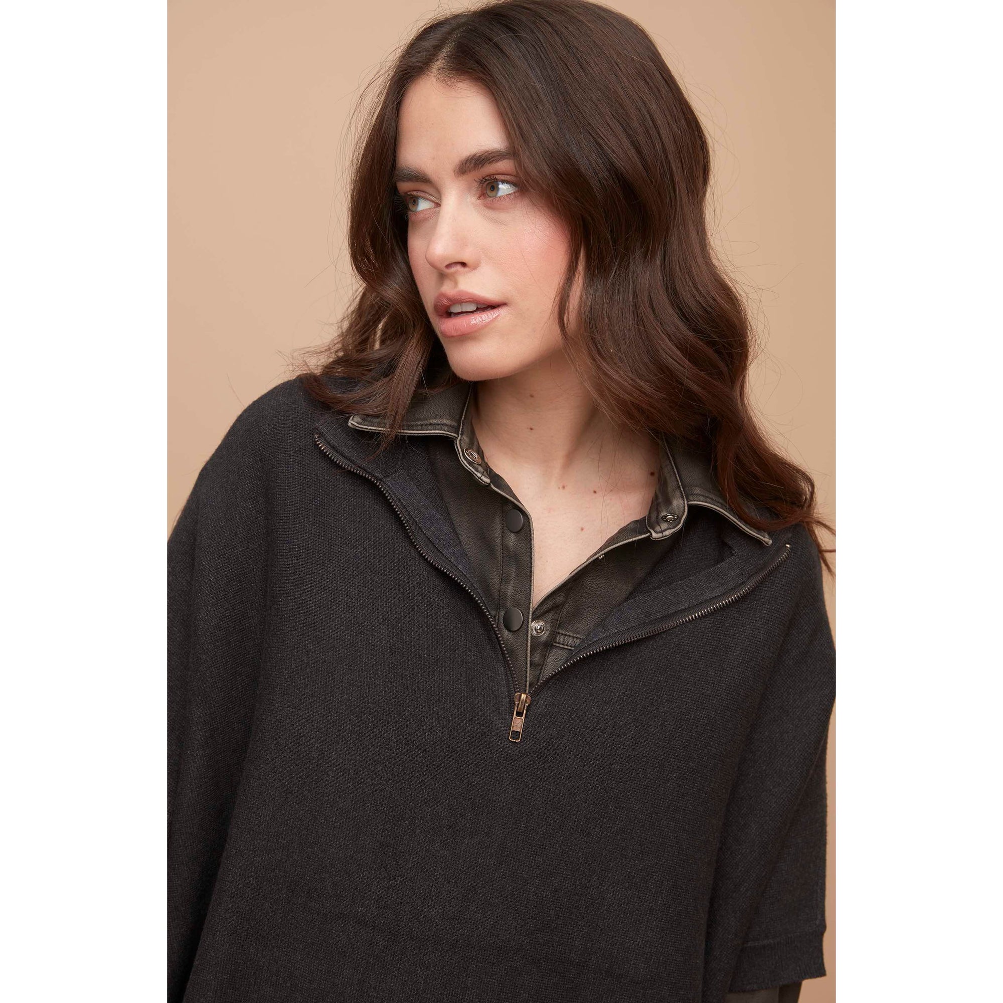 Cosima Sleeveless Funnel Poncho