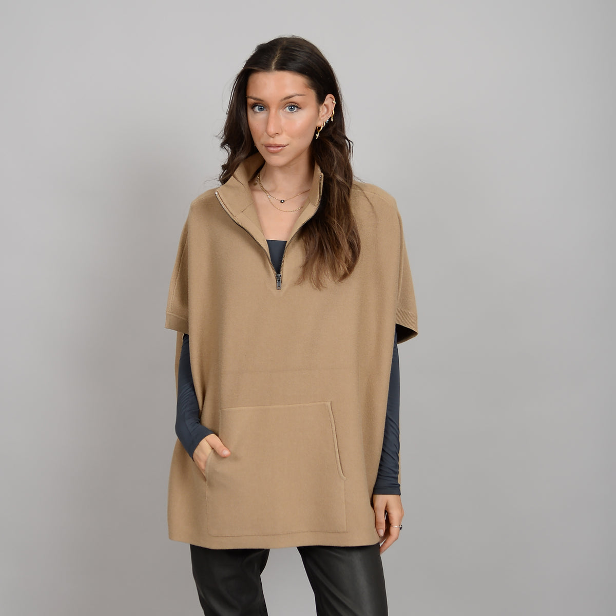 Cosima Sleeveless Funnel Poncho