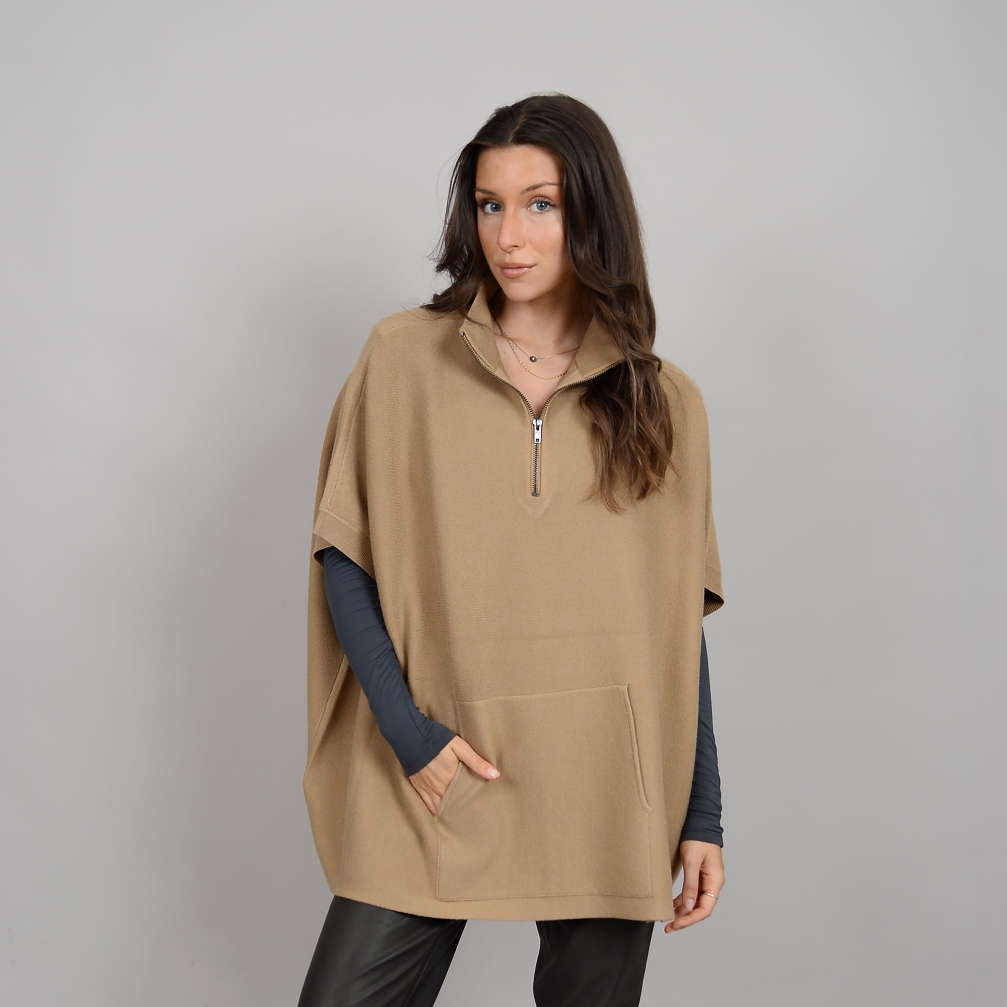 Cosima Sleeveless Funnel Poncho