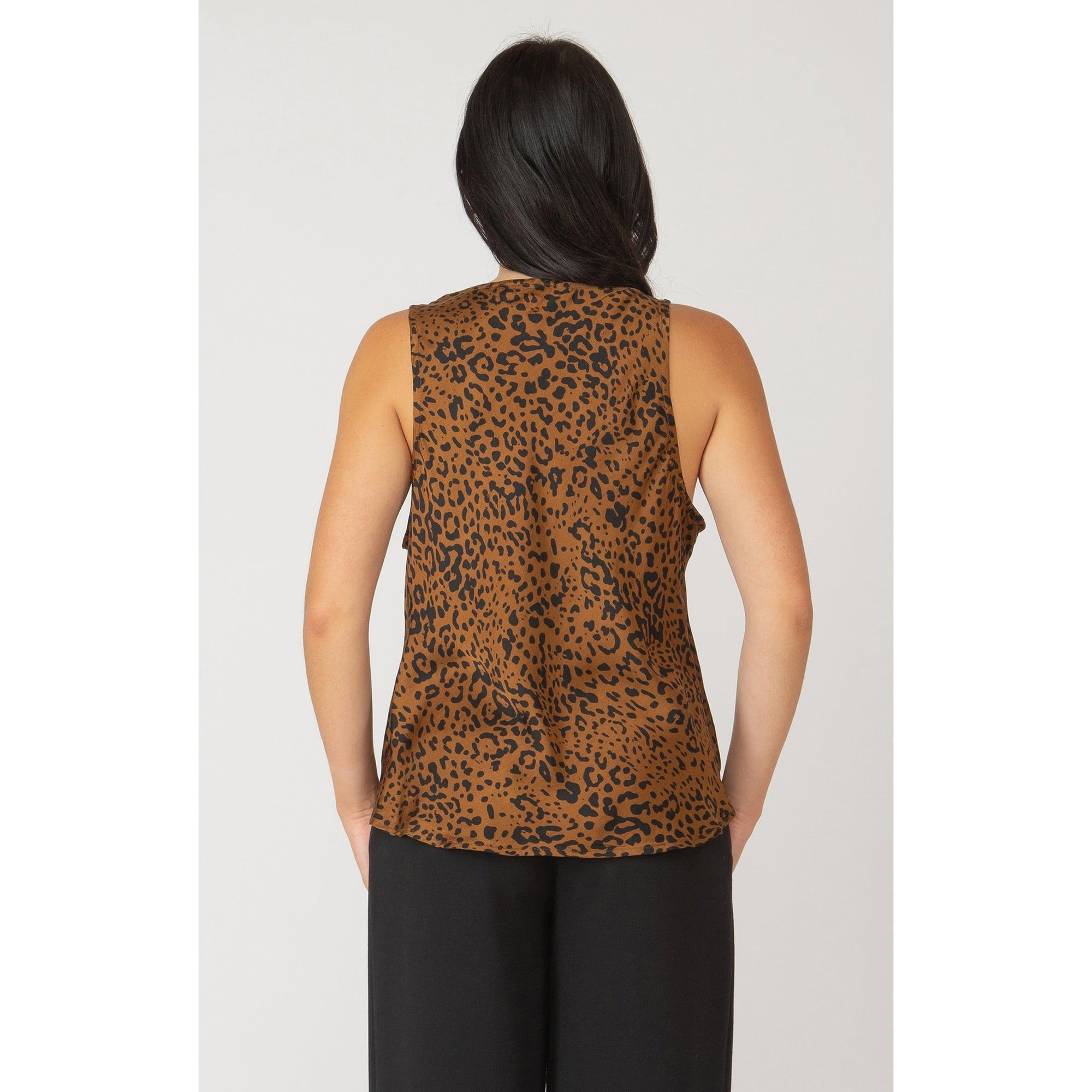 Dex Black Tape Leopard Scoop Neck Tank