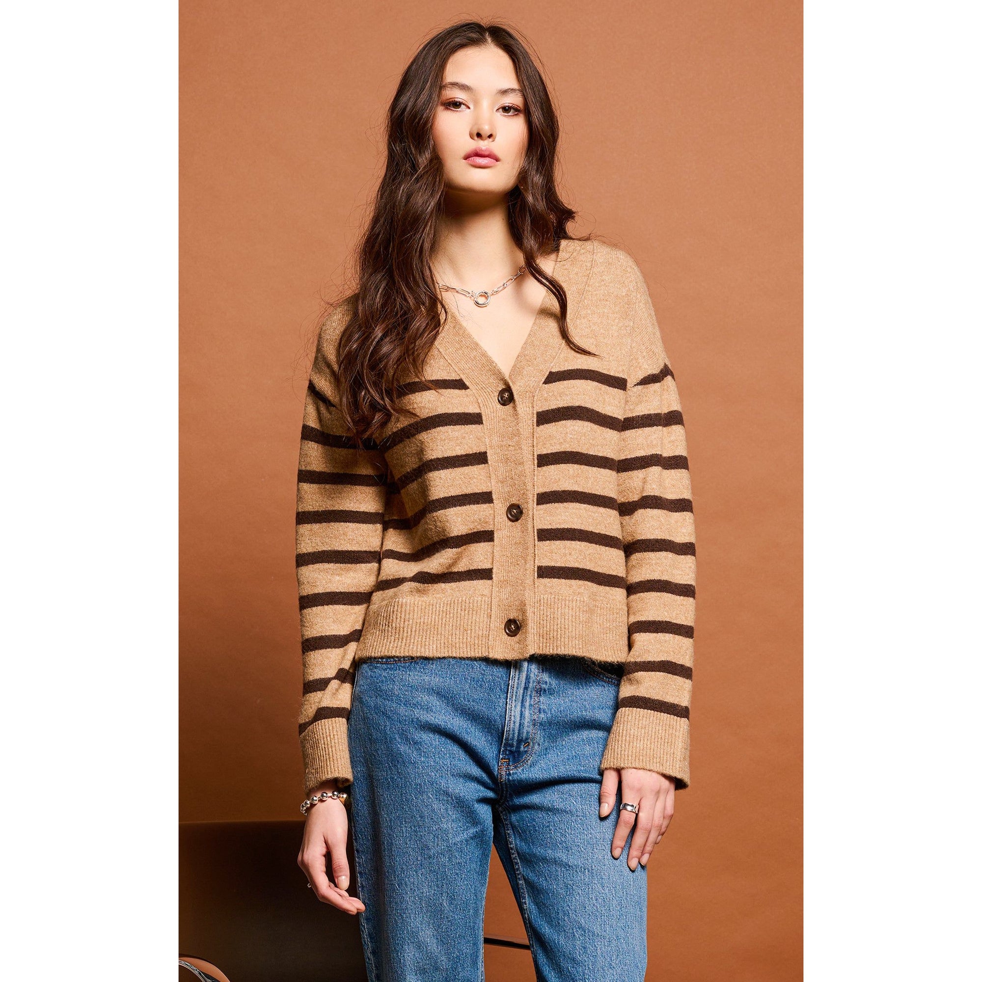 Dex Striped Buttoned Drop Shoulder Cardigan Underground Clothing