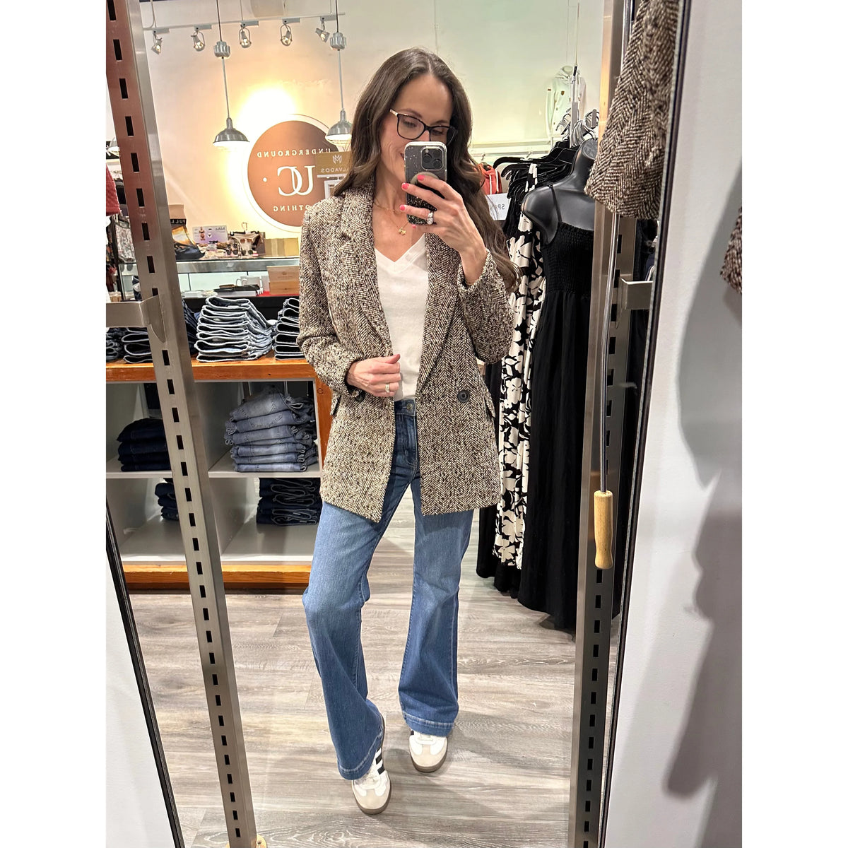 Dex Black Tape Textured Longline Blazer