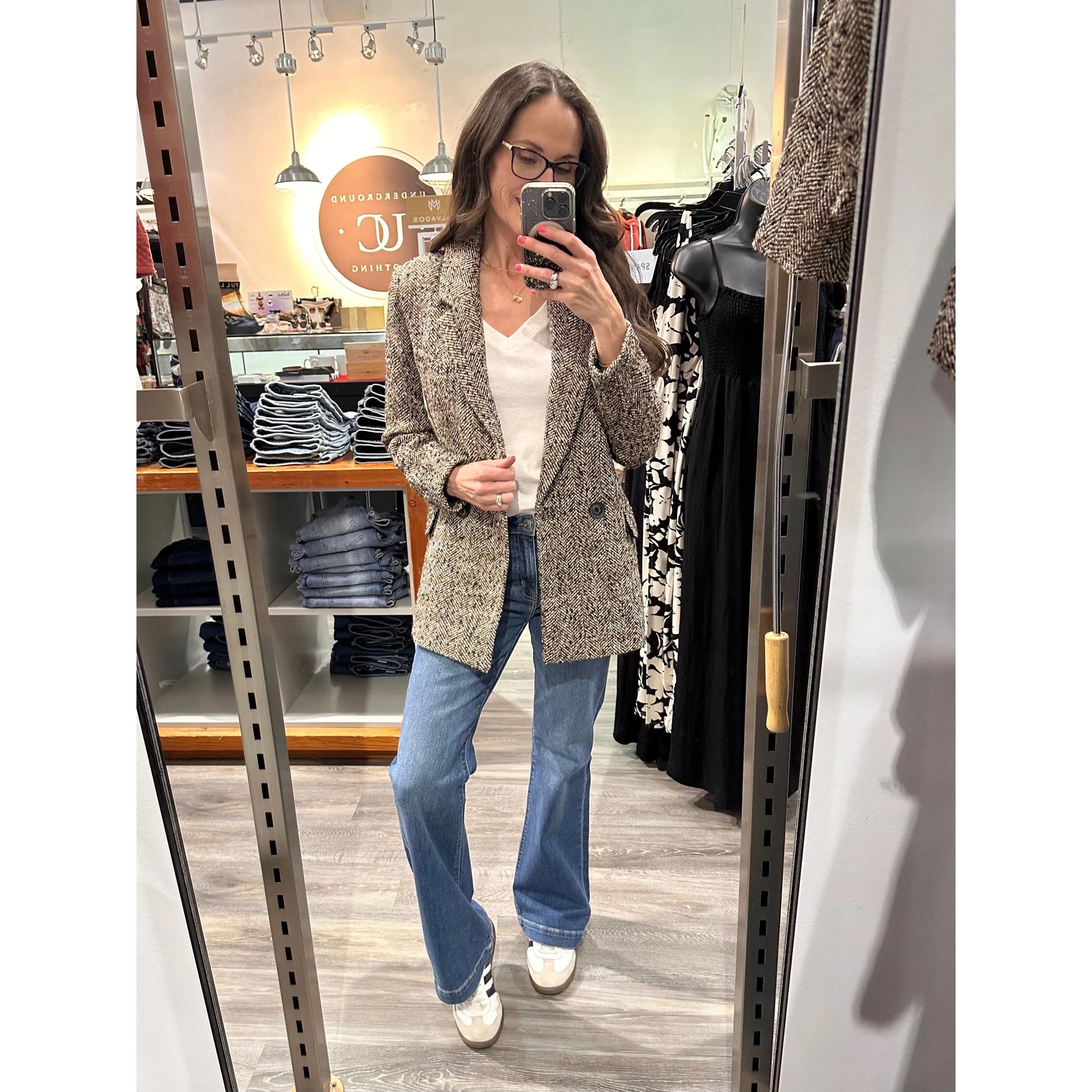 Dex Black Tape Textured Longline Blazer