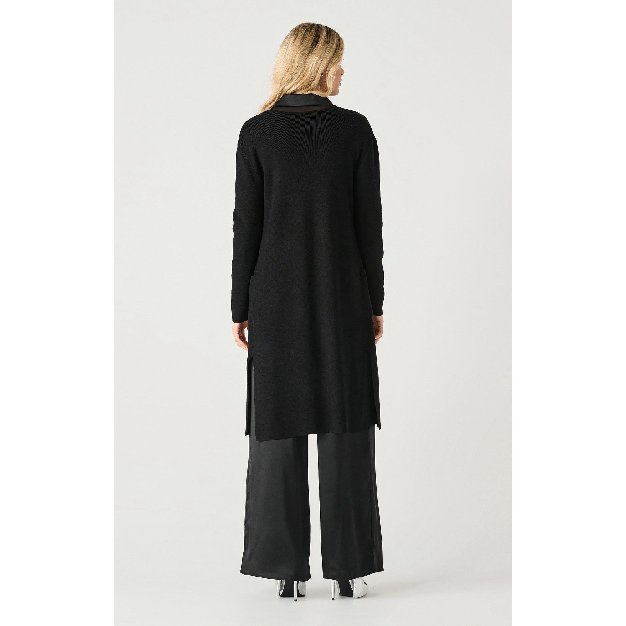 Dex Black Tape Long Sleeve Longline Open Cardigan