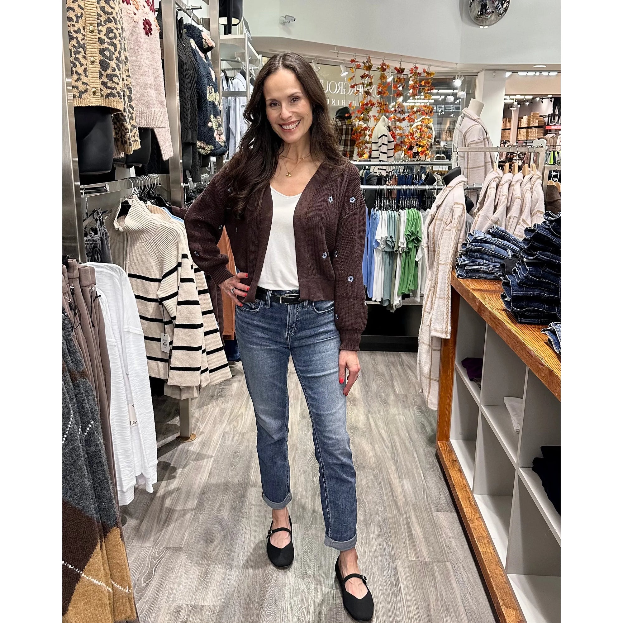 Dex Embroidered Open Cardigan