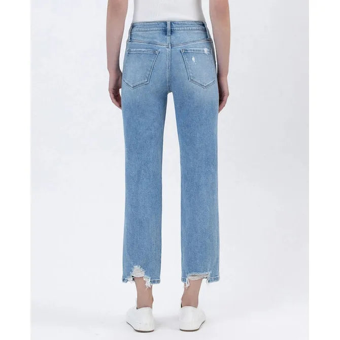 Flying Monkey Boatload High Rise Straight Crop Distressed Hem