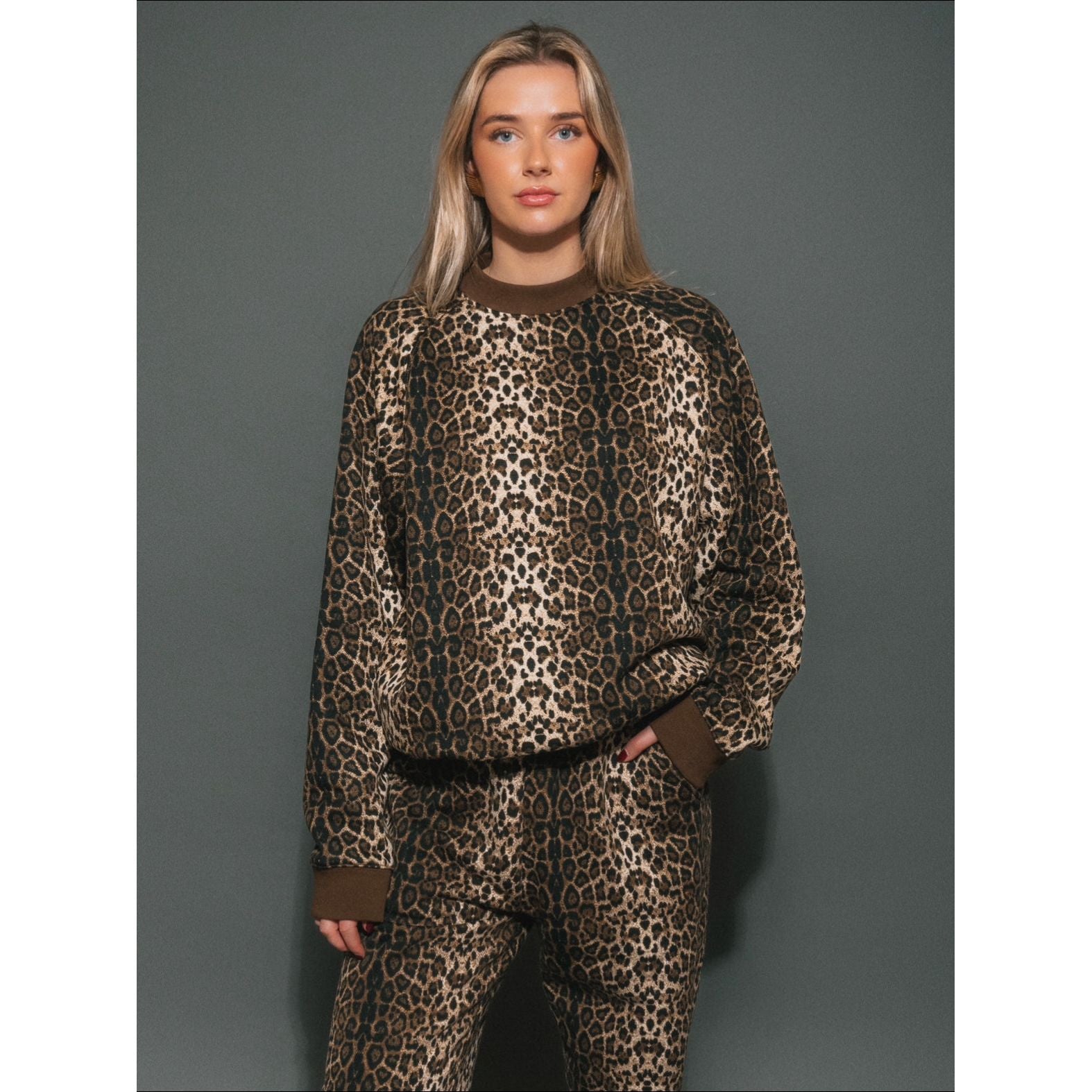 Brunette the Label Leopard Print Perfect Crew