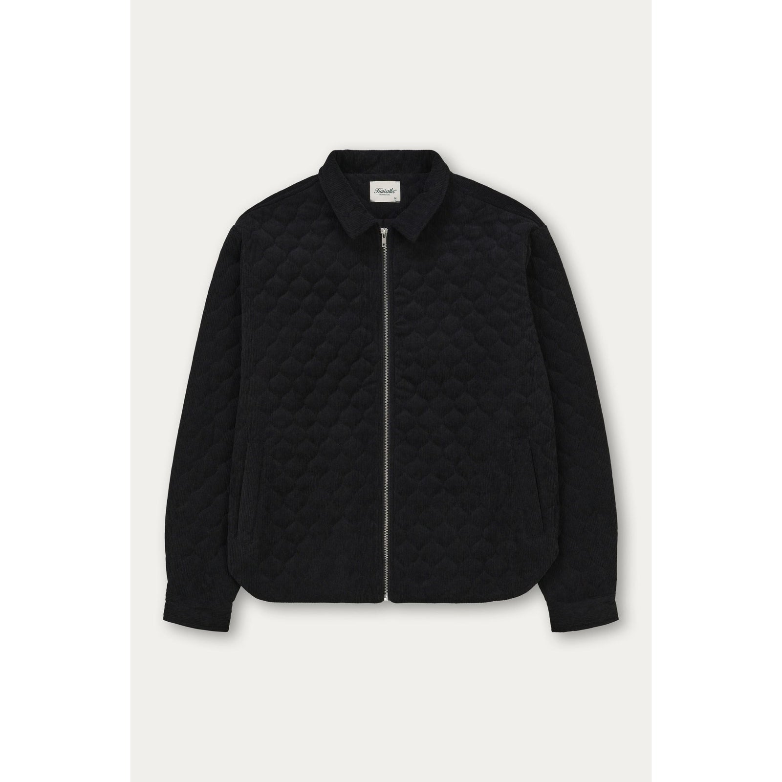 Kuwalla Quilted Corduroy Shacket — black quilted corduroy zip jacket for fall by Kuwalla