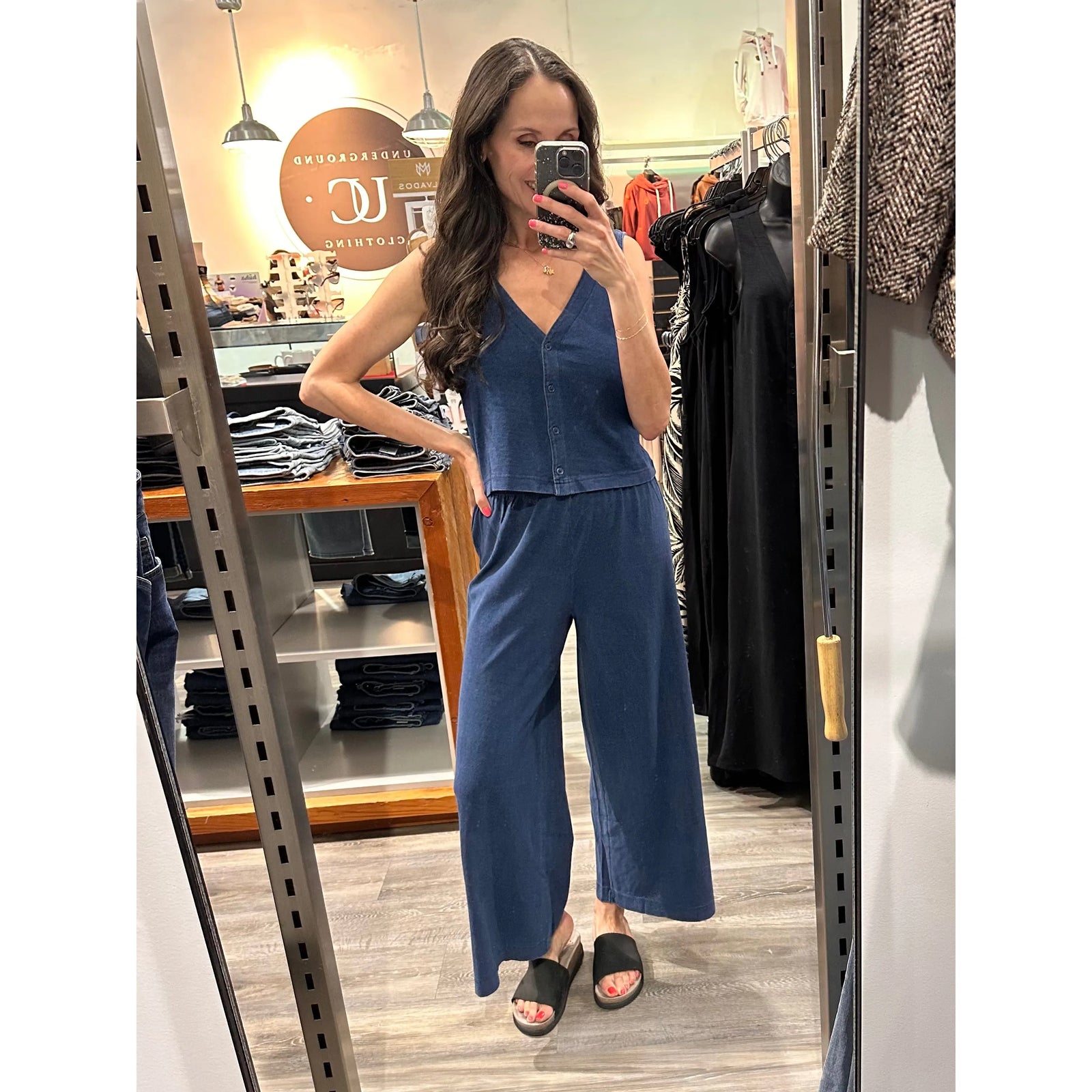 Z Supply Solace Jersey Denim Top