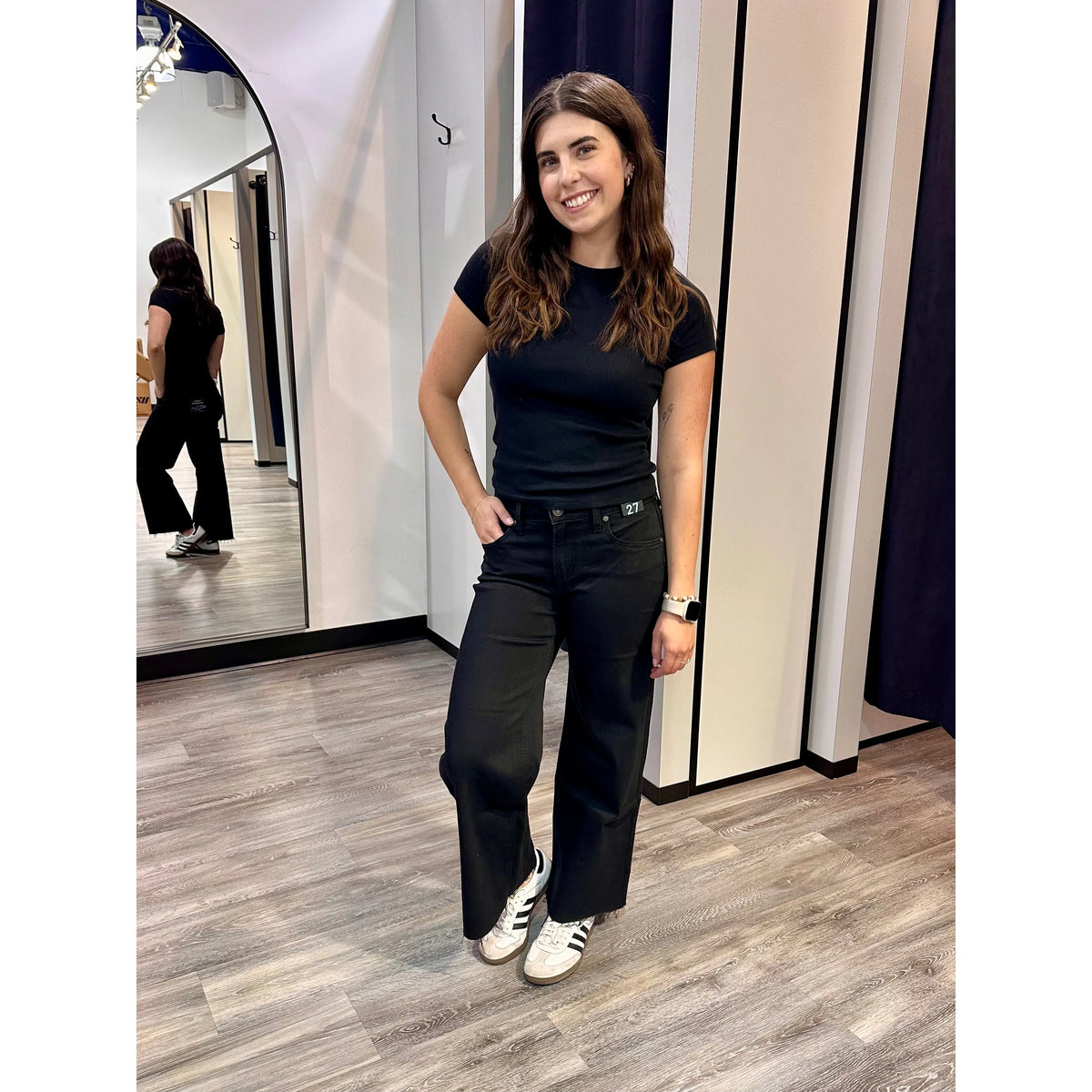 Silver Suki Ankle Wide Leg Black