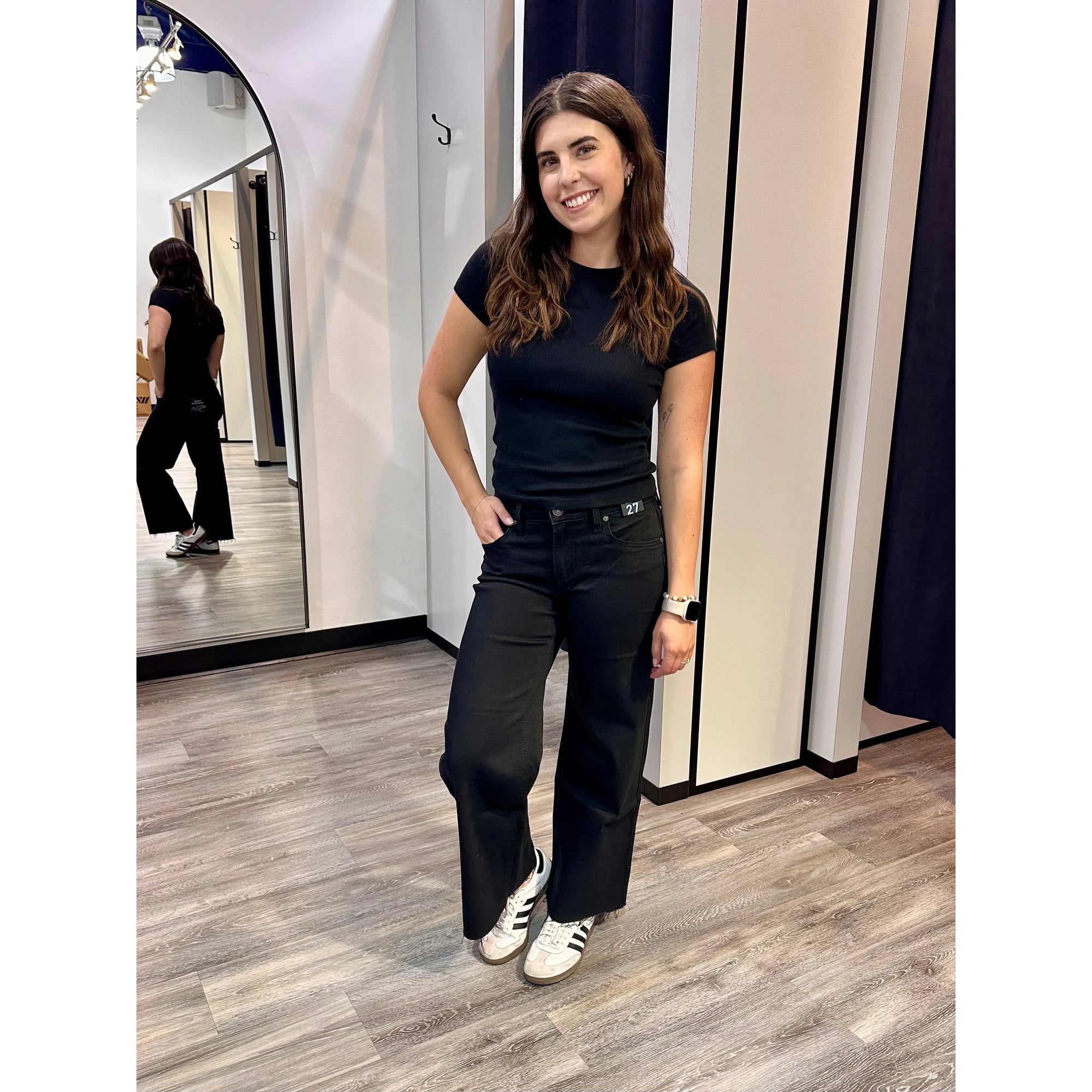 Silver Suki Ankle Wide Leg Black