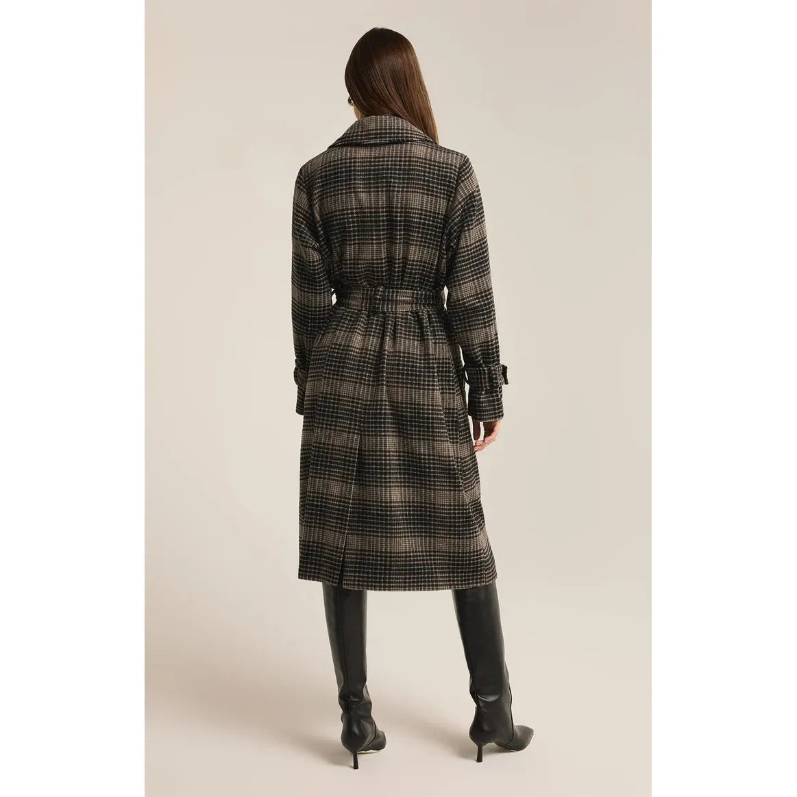 Z Supply Jackie Plaid Trench Coat