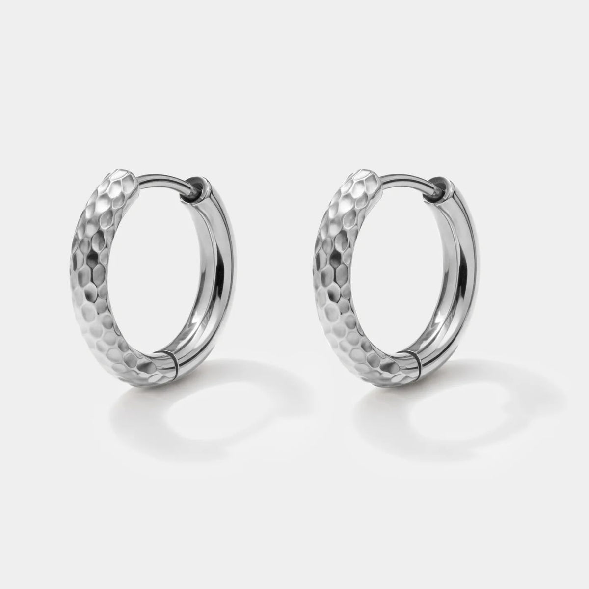 Half-Textured Huggie Earrings