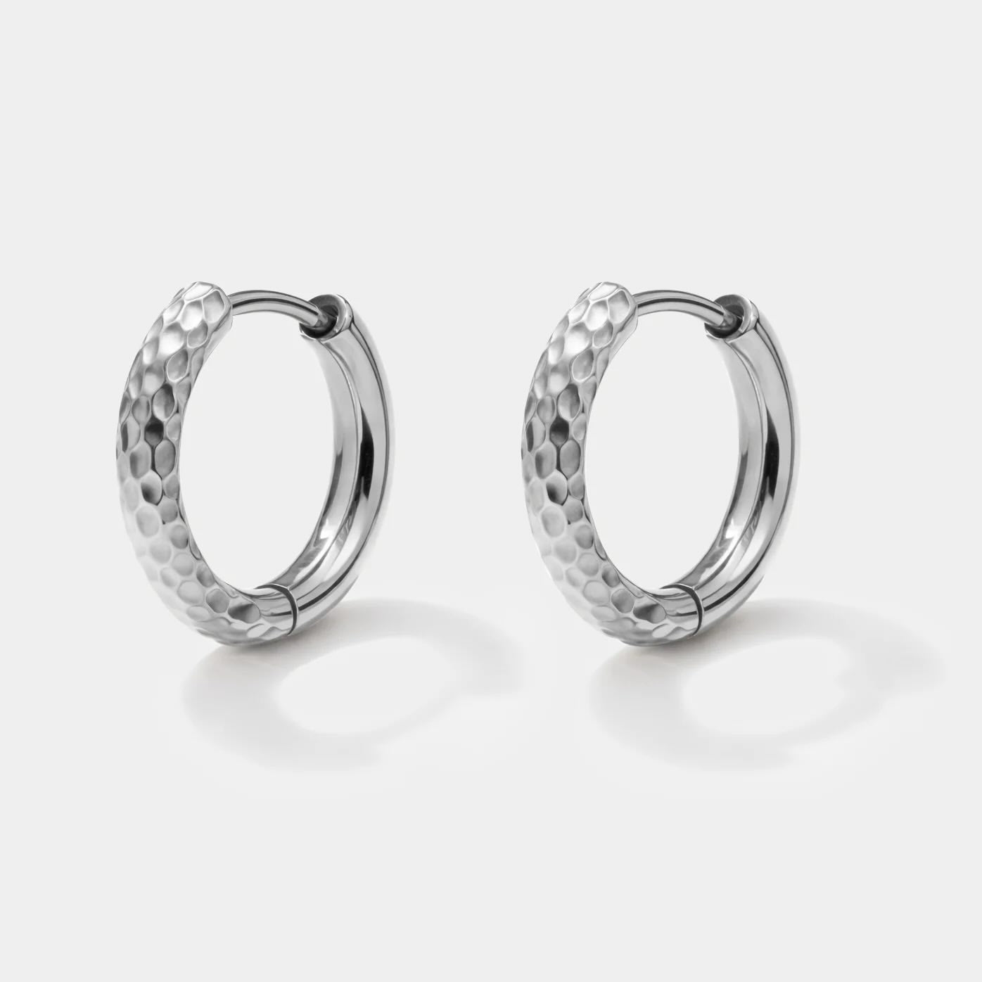 Half-Textured Huggie Earrings