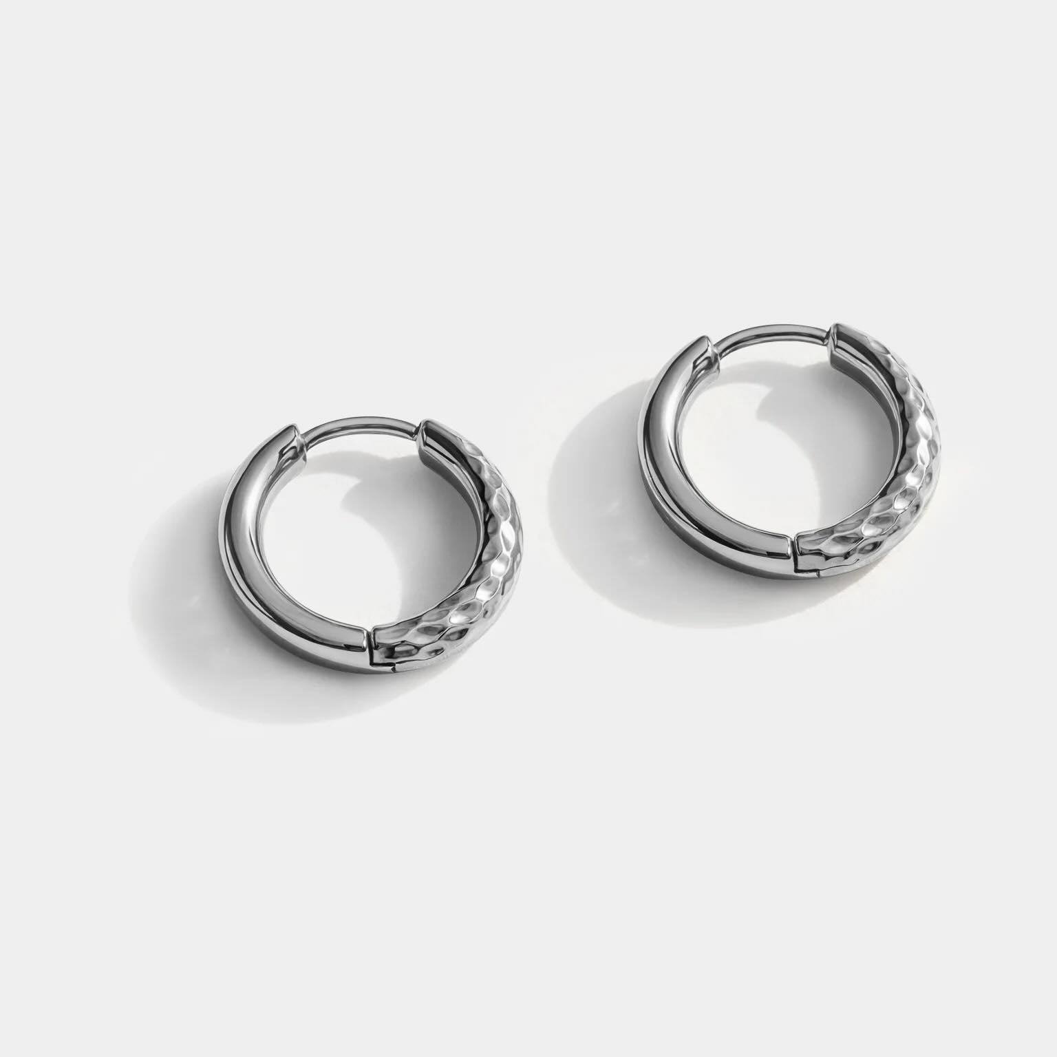 Half-Textured Huggie Earrings