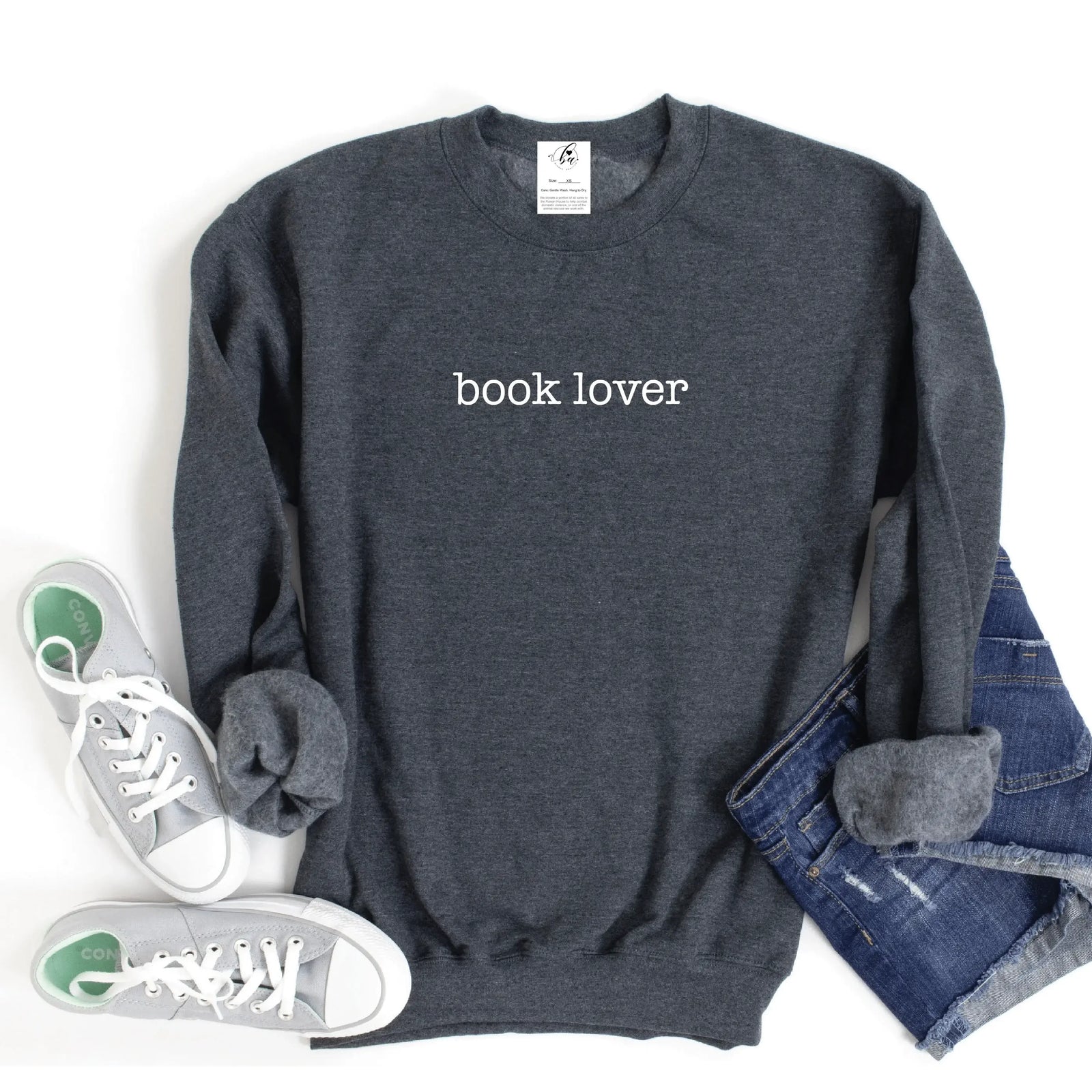 Blonde Ambition Charcoal / S Book Lover Charcoal Crew