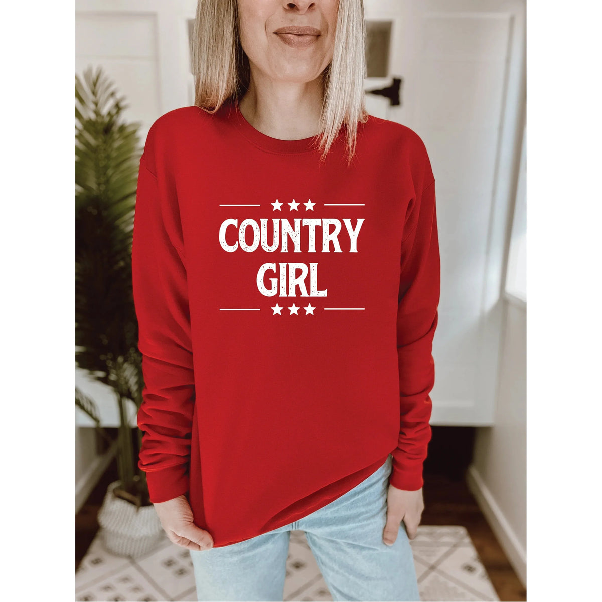 Blonde Ambition Red / S Country Girl Crew