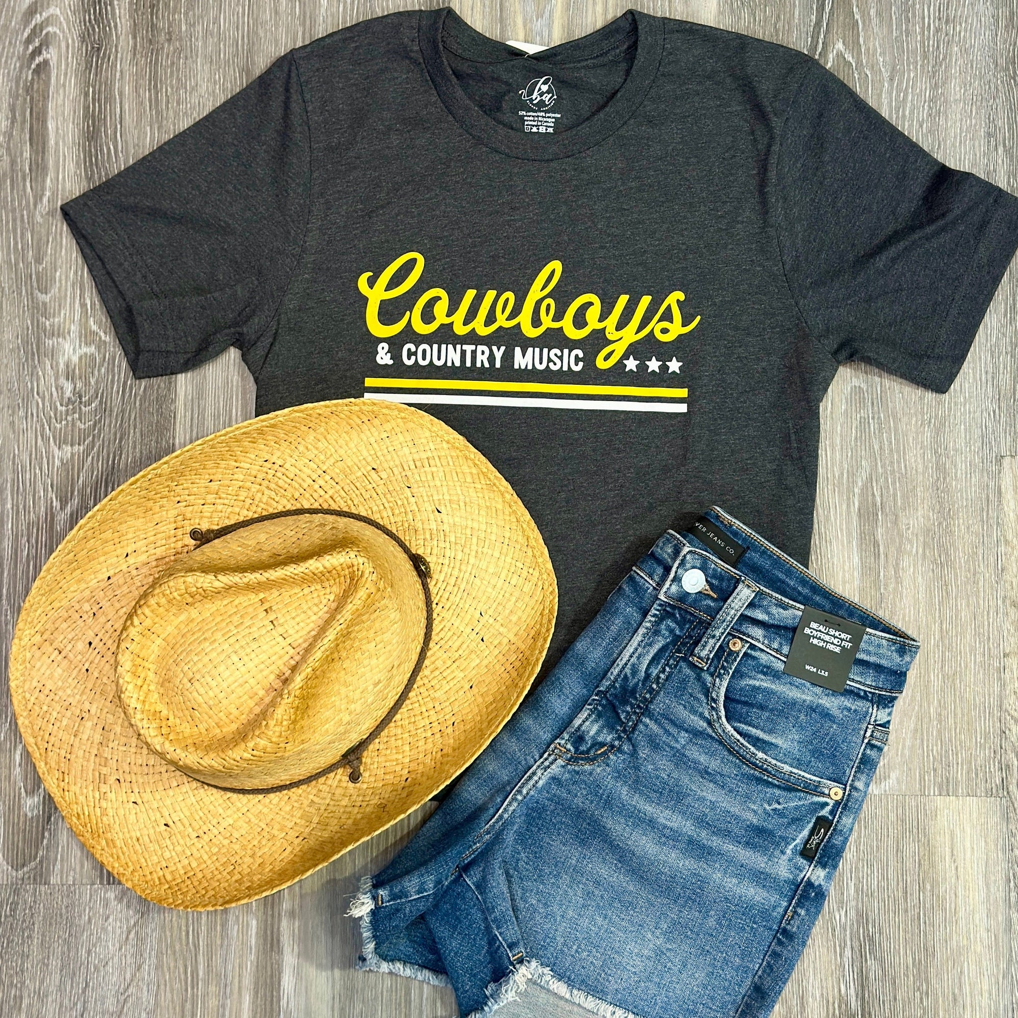 Blonde Ambition Heather Charcoal / S Cowboys & Country Music Tee