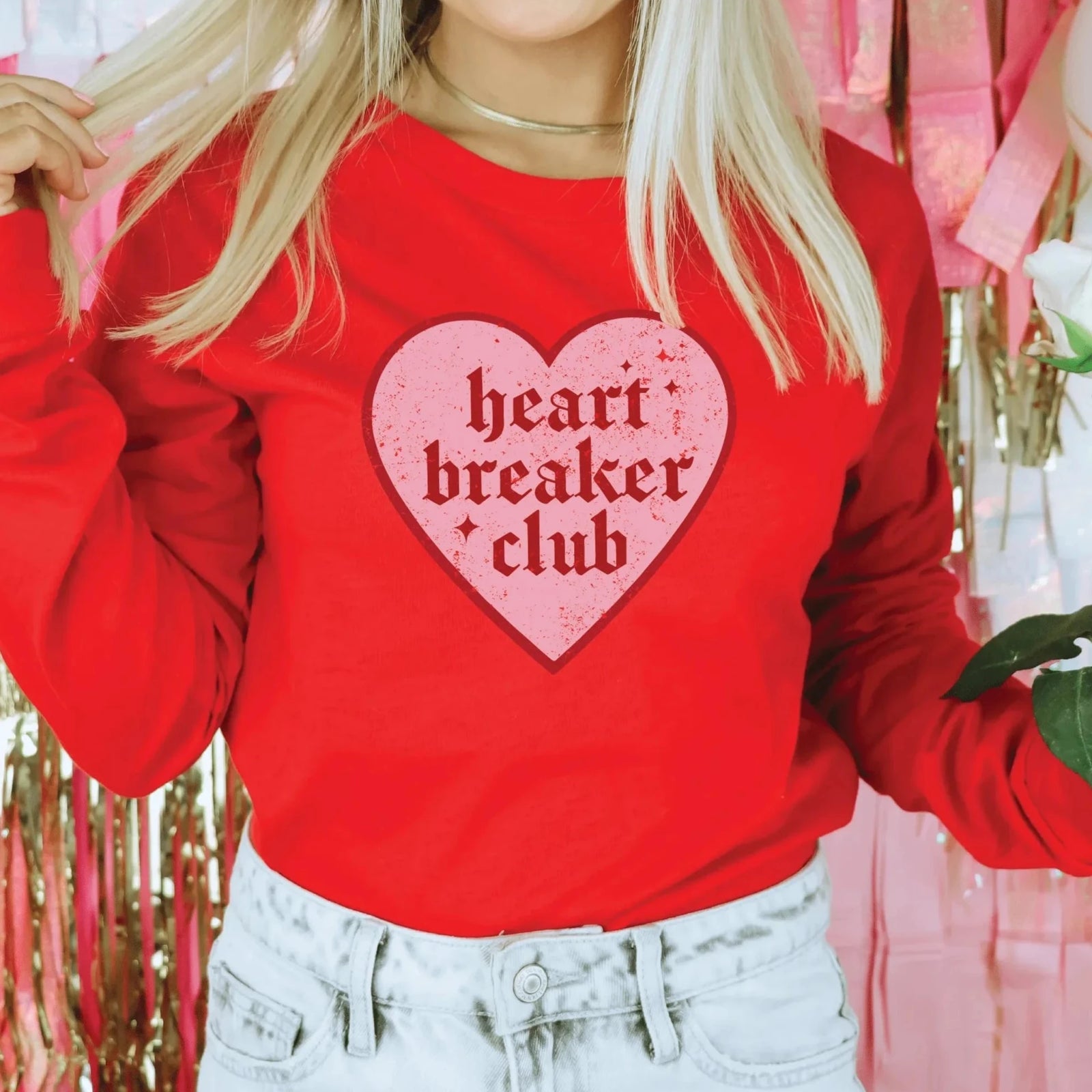 Blonde Ambition Red / S Heart Breakers Club Crew