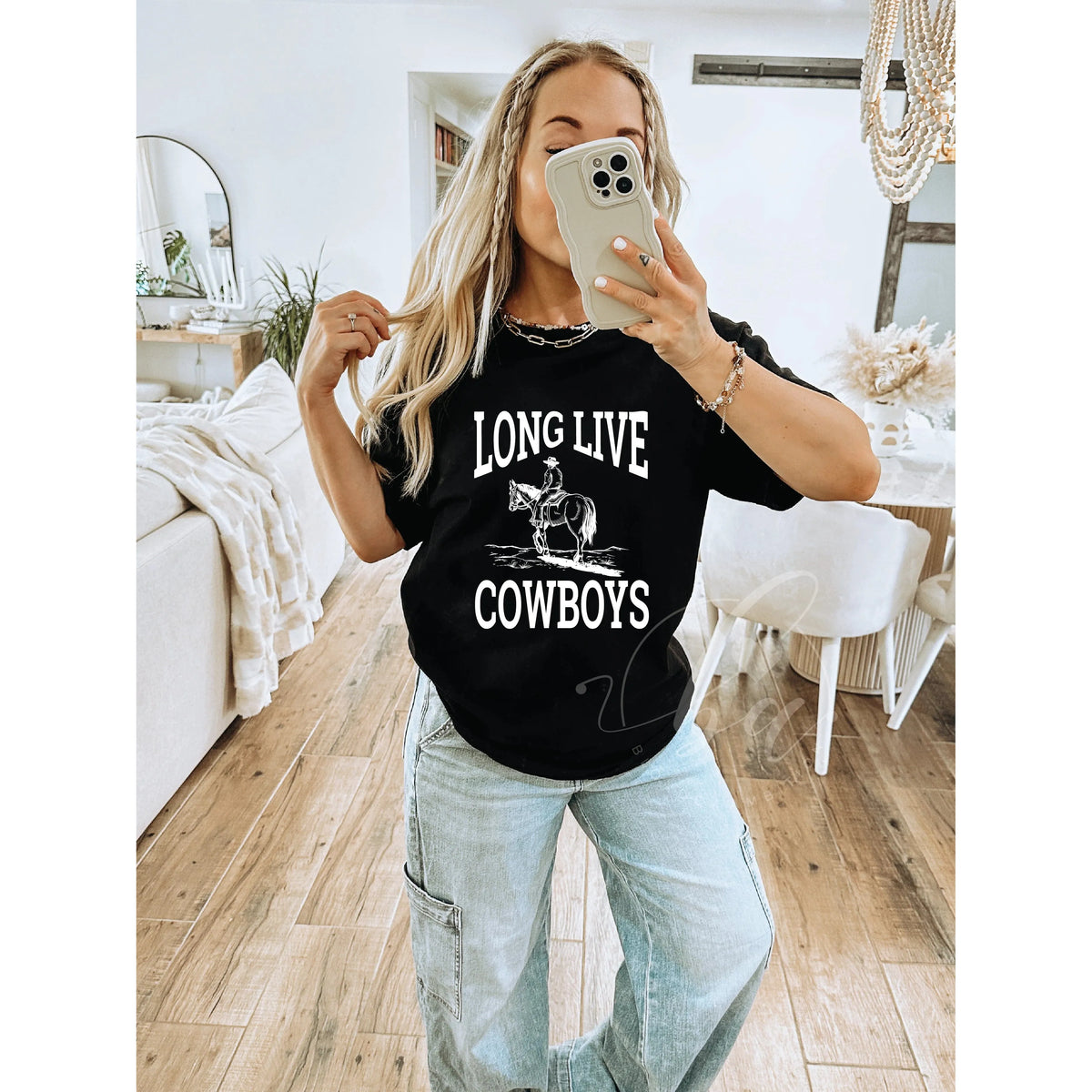 Blonde Ambition Heather Black / S Long Live Cowboys Tee