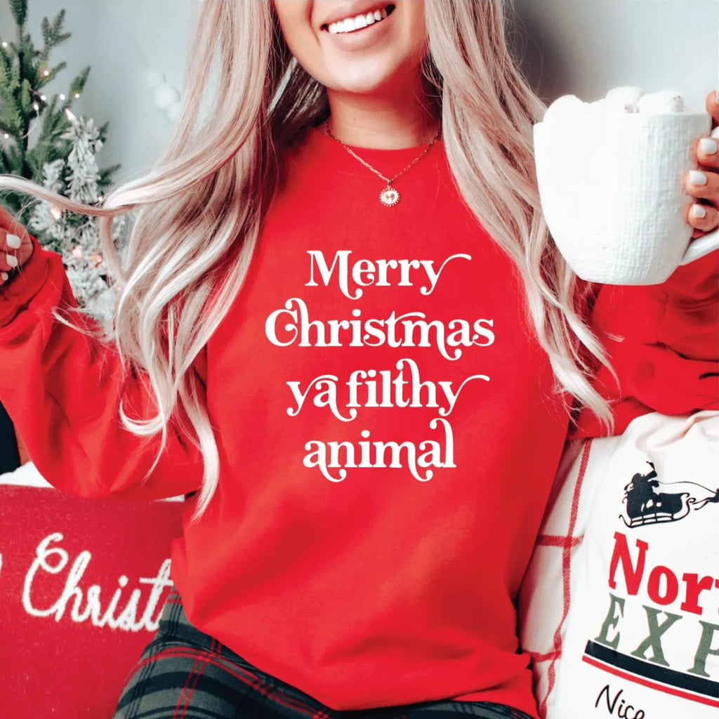 Merry christmas ya on sale filthy animal sweater canada