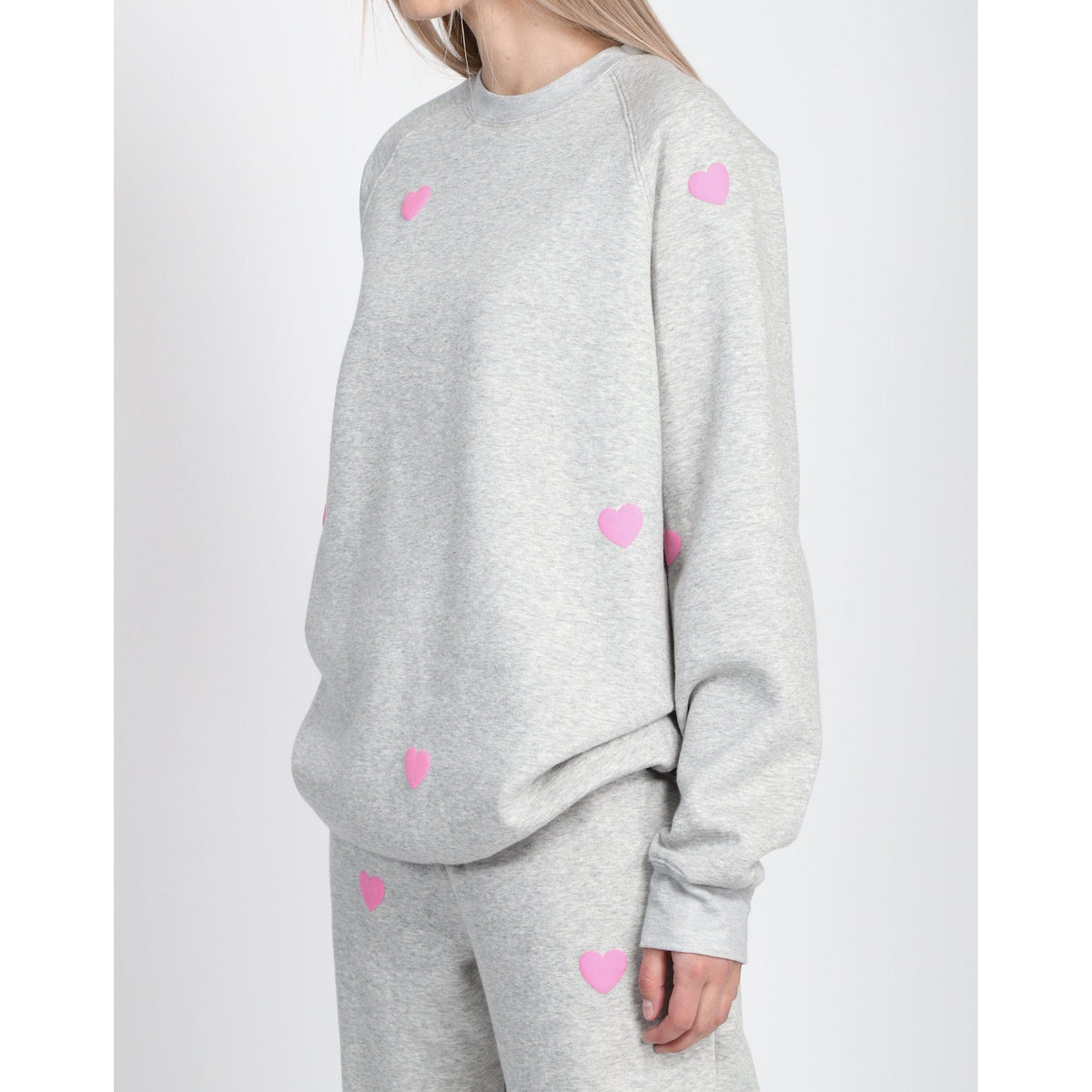 Brunette the Label Brunette the Label All Over Puff Heart Big Sister Crew