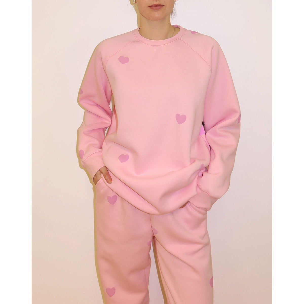 Brunette the Label Brunette the Label All Over Puff Heart Oversized Jogger