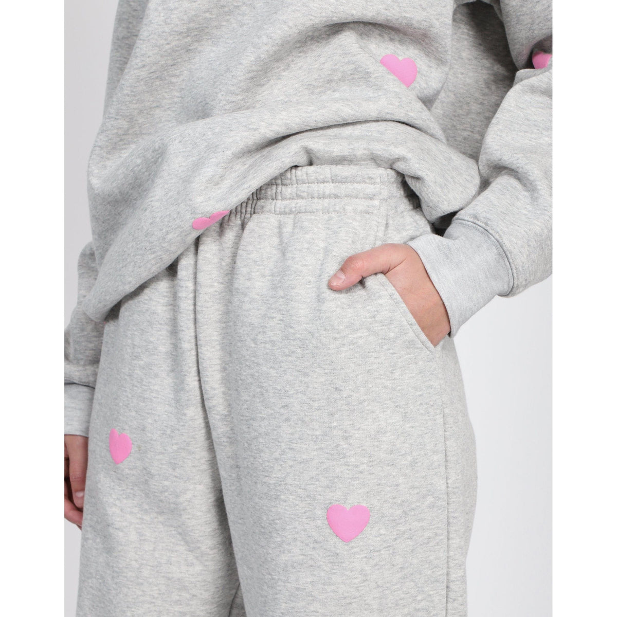 Brunette the Label Brunette the Label All Over Puff Heart Oversized Jogger