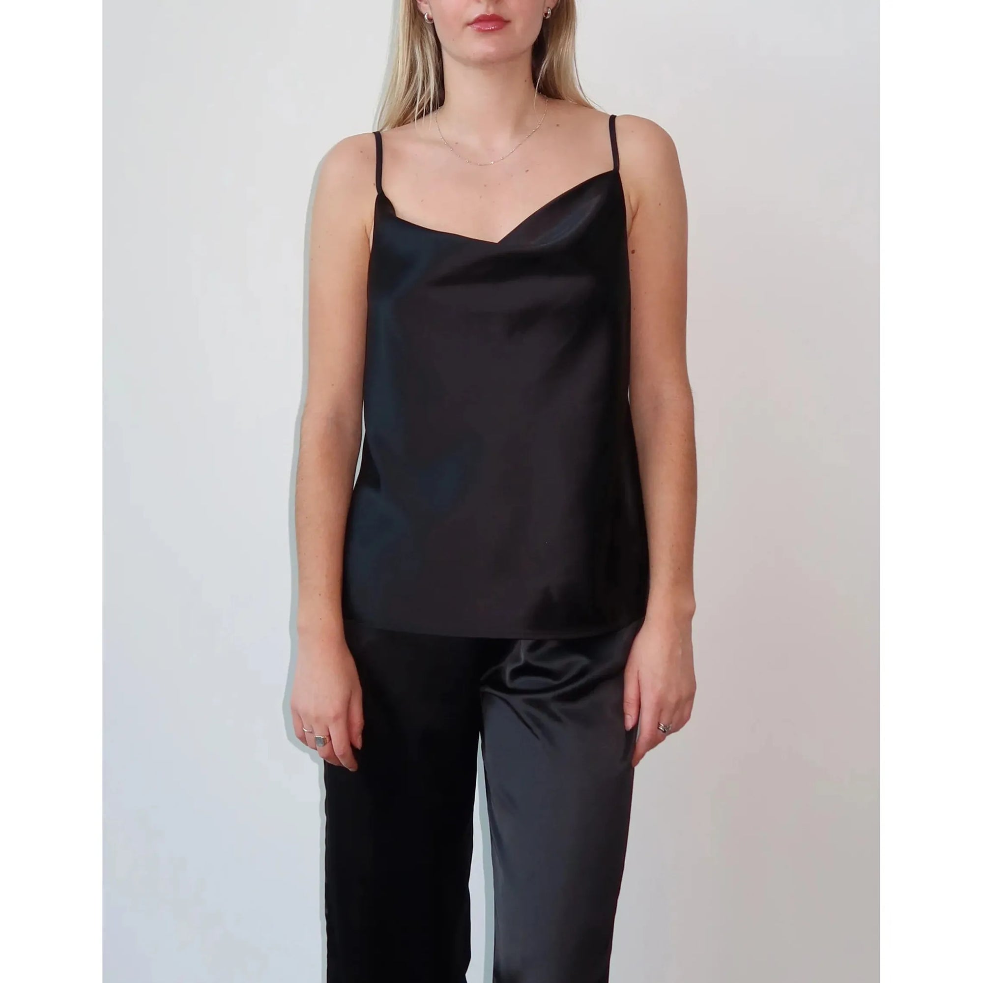 Brunette the Label Black / XS-S Brunette the Label Carrie Satin Camisole