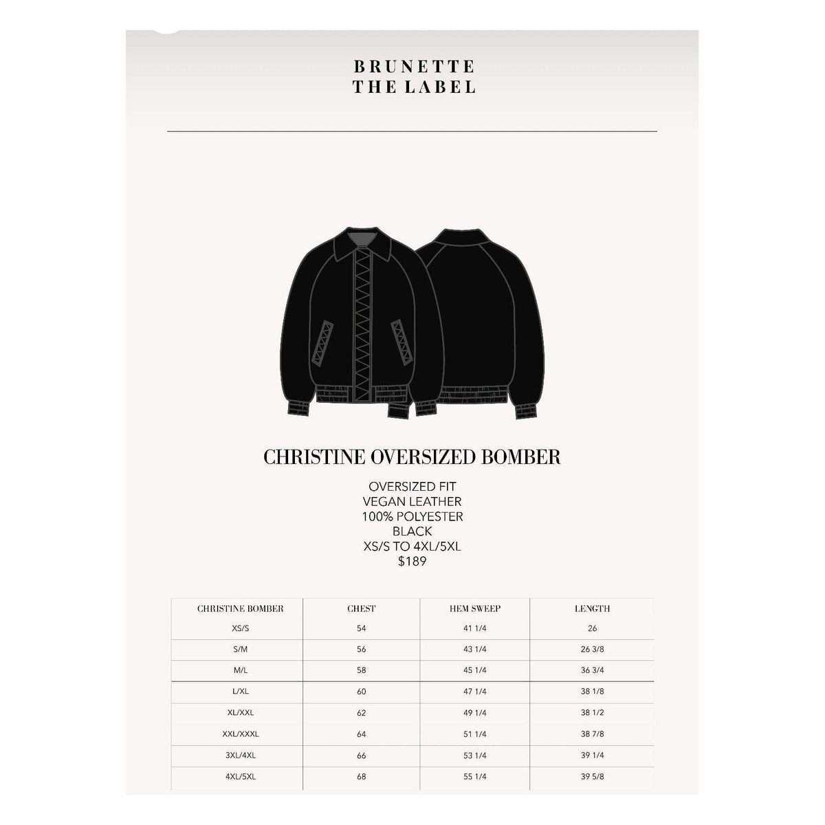 Brunette the Label Brunette the Label Christine Vegan Leather Bomber