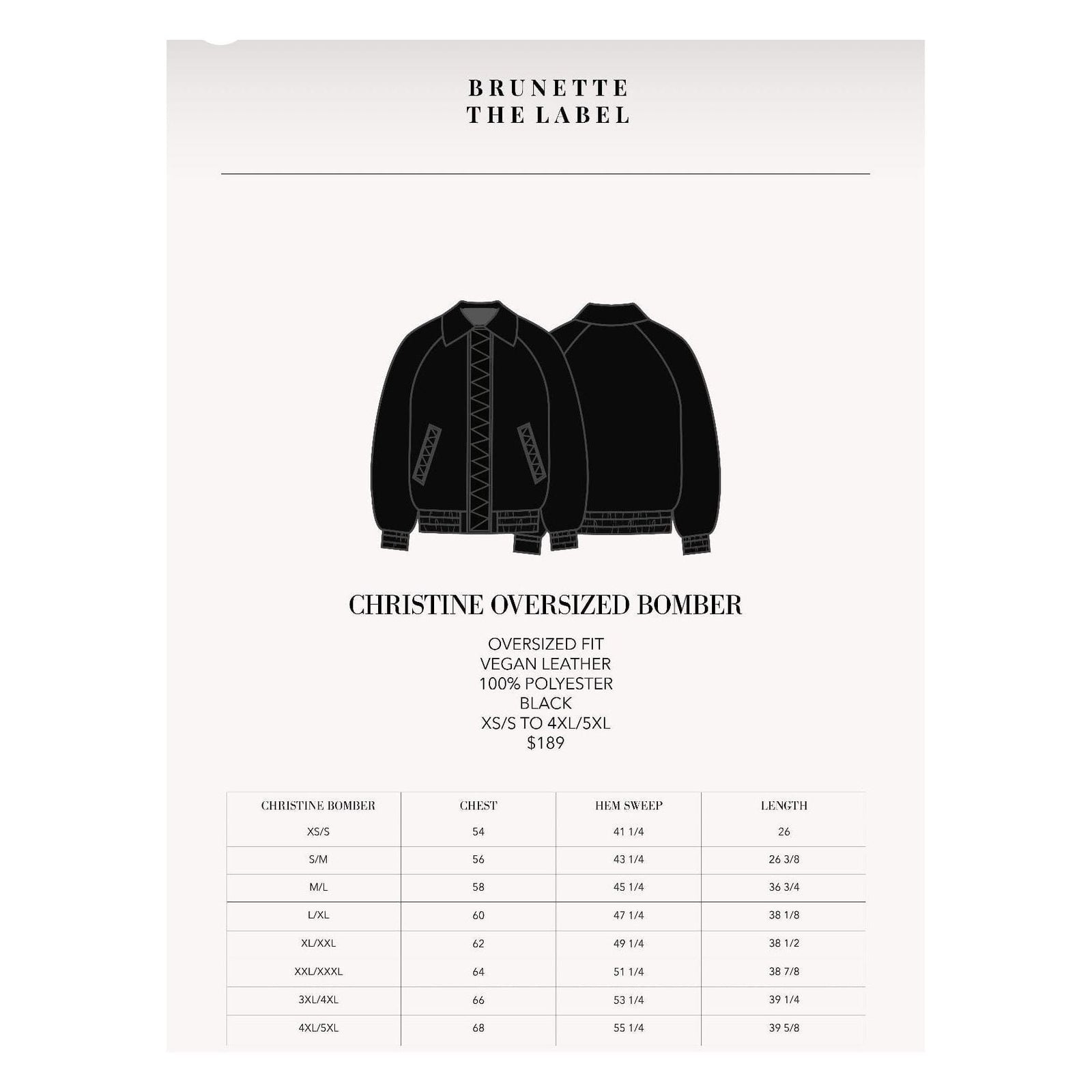 Brunette the Label Brunette the Label Christine Vegan Leather Bomber