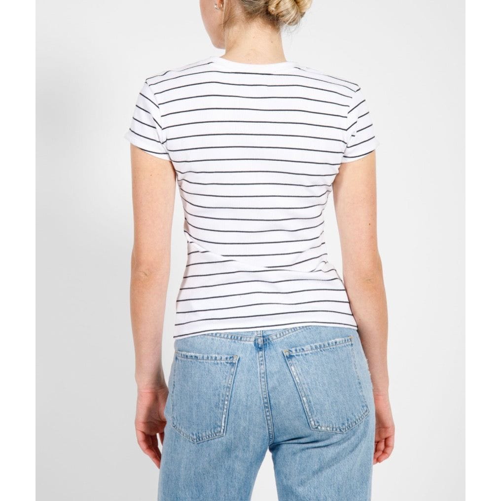 Brunette the Label Brunette the Label Rib Fitted Tee with Cap Sleeves