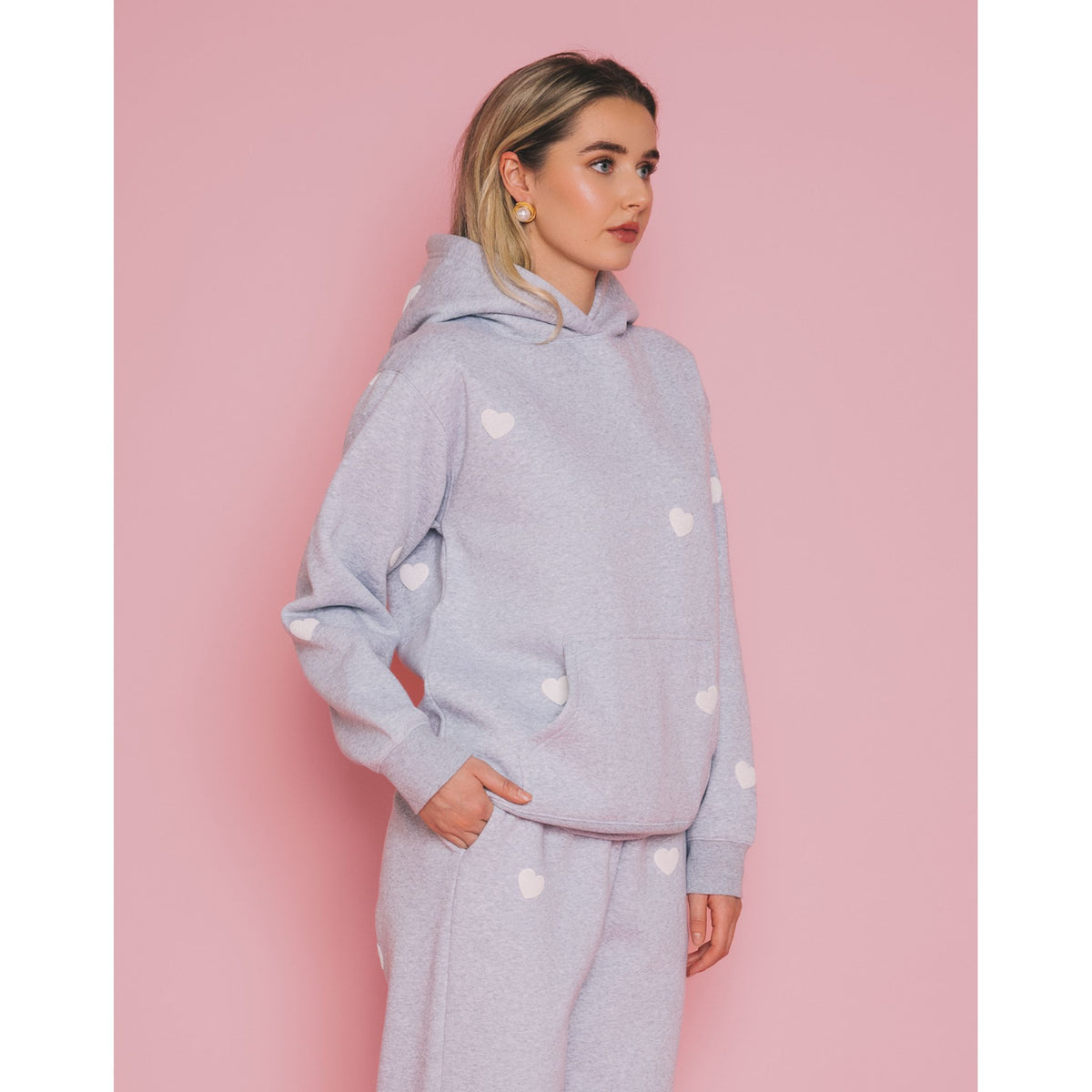 Brunette the Label  All Over Heart Core Hoodie