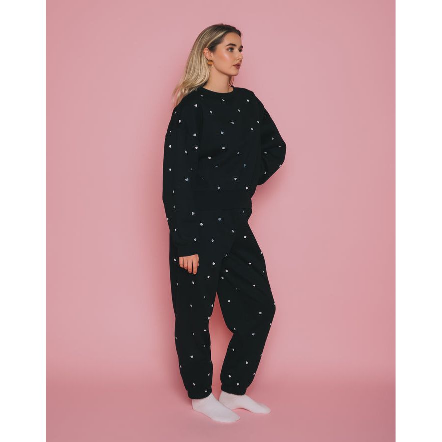 Brunette the Label All Over Tiny Heart Oversized Jogger
