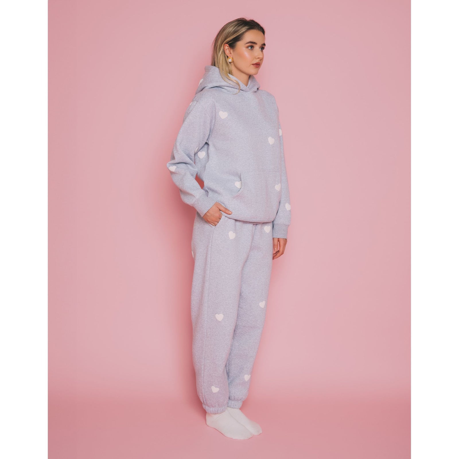 Brunette the Label All Over Heart Oversized Jogger