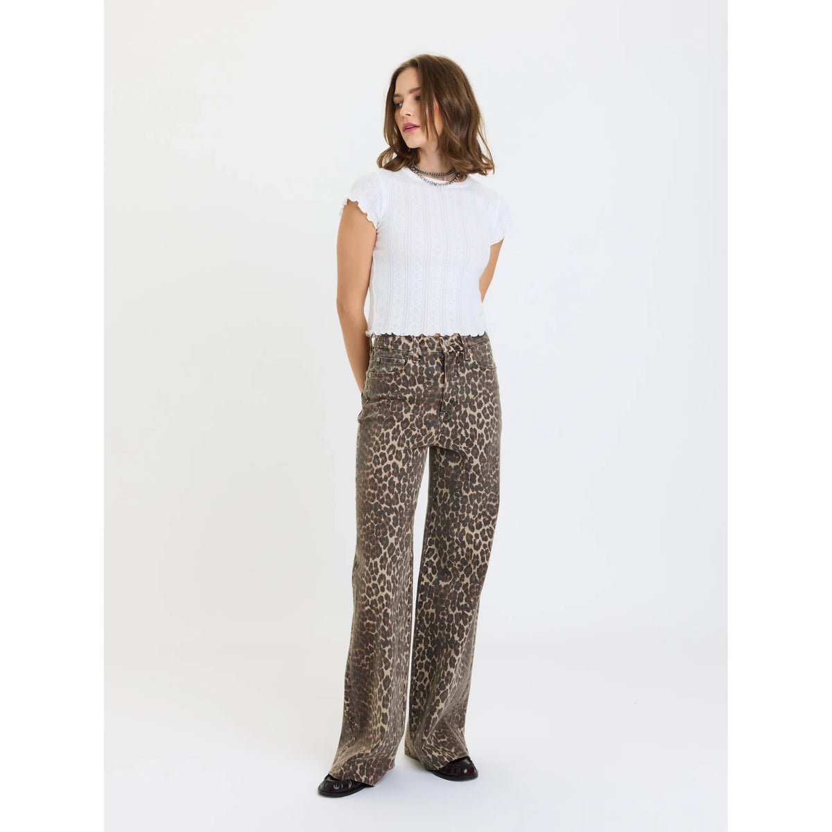 Daze Far Out High Rise Wide Leg in Cool Cat